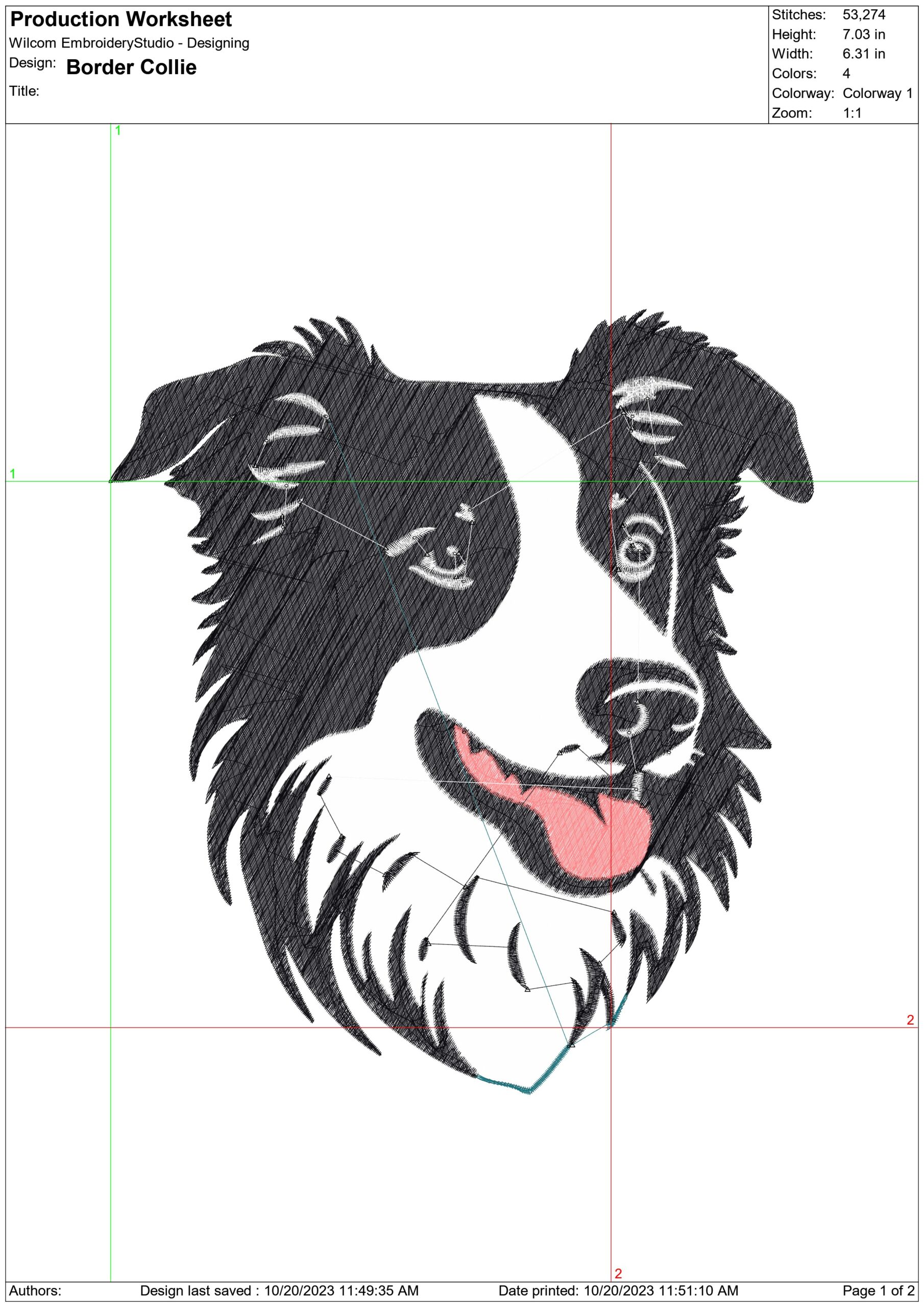 Border Collie Dog embroidery design -Border Collie Dog embroidery design machine pattern - embroidery file-instant download — view 2