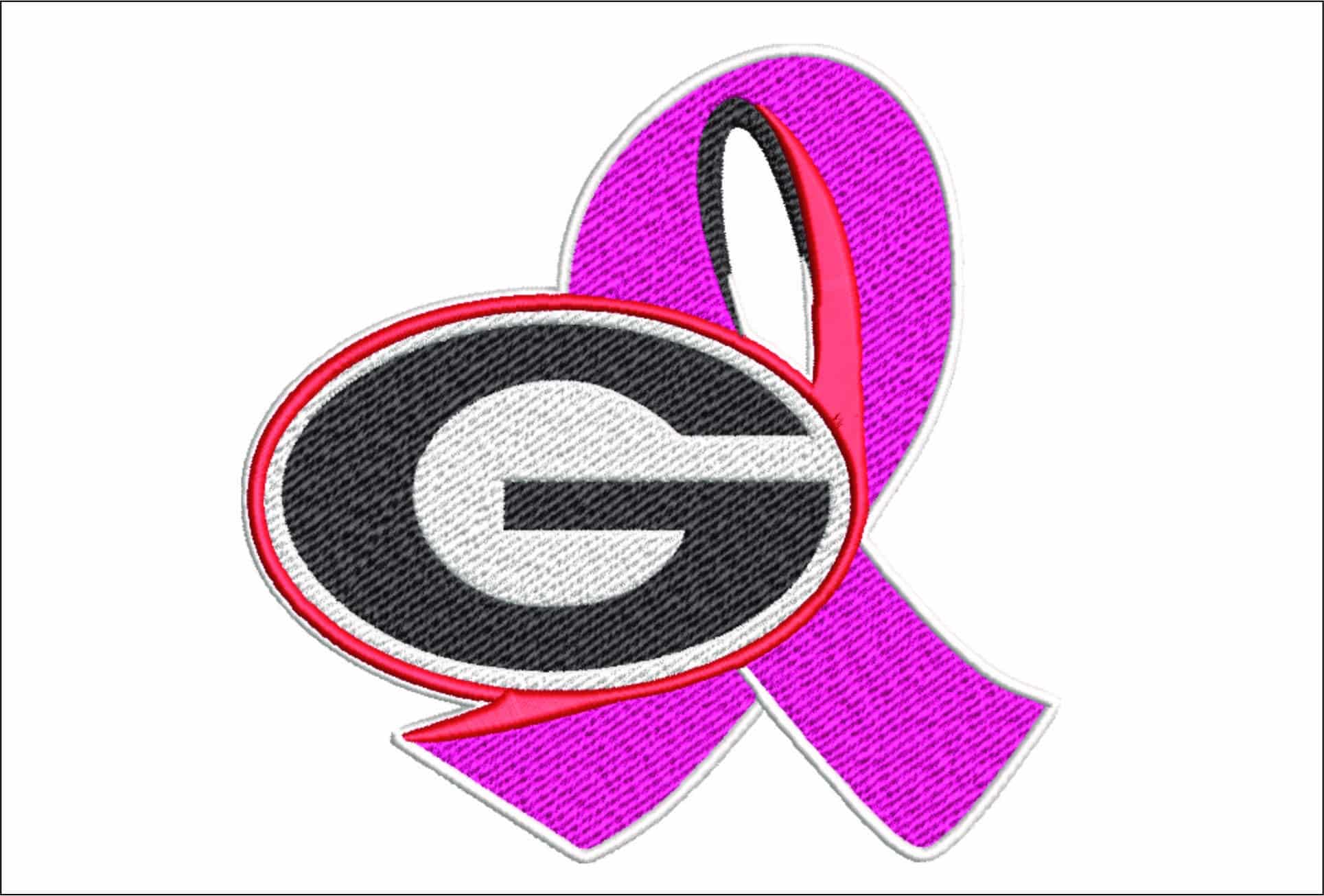 Georgia Breast Cancer - embroidery Design - instant File download in a frame