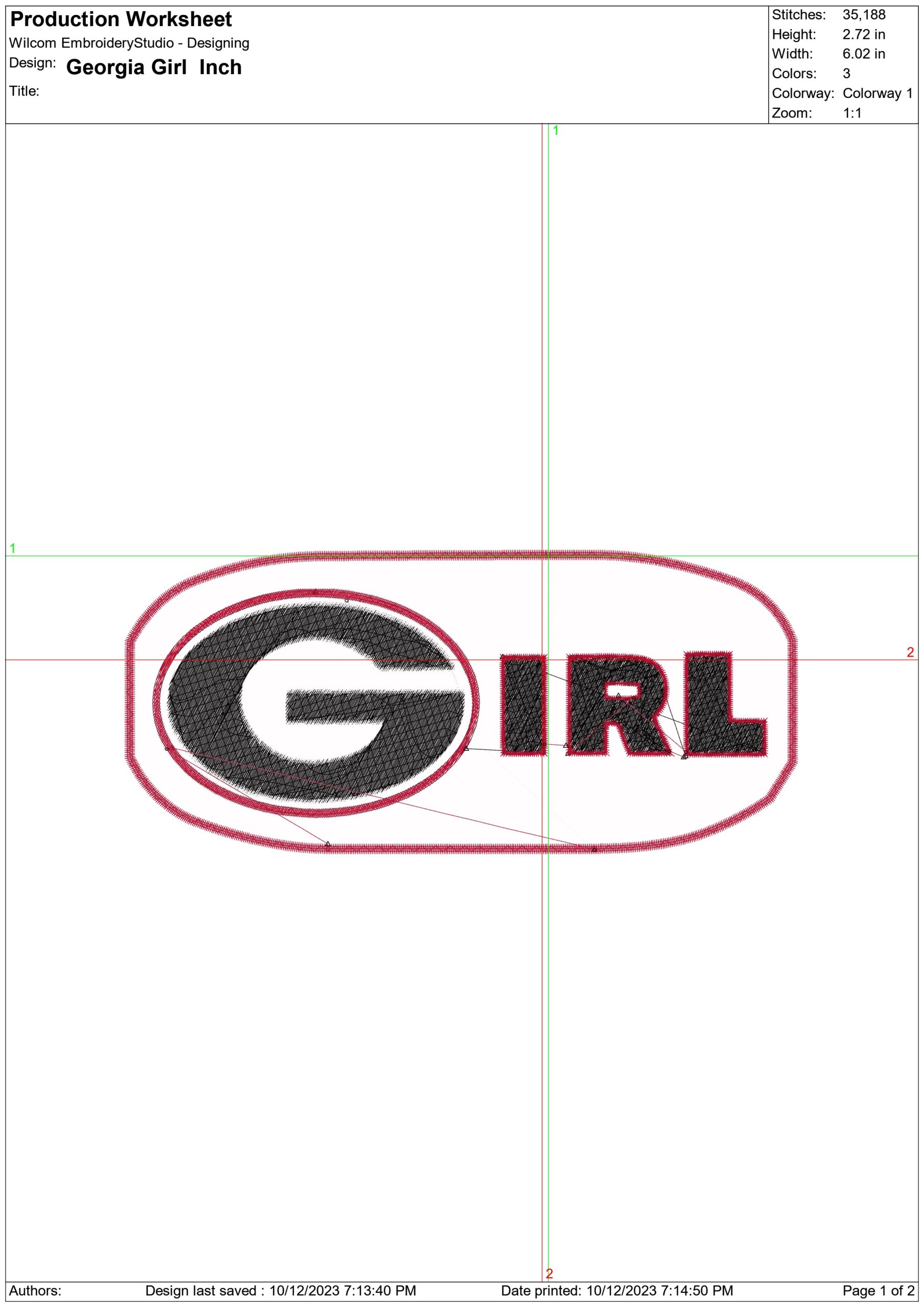 Georgia Girl embroidery design -Georgia Girl Embroidery Machine Pattern  Logo — view 2