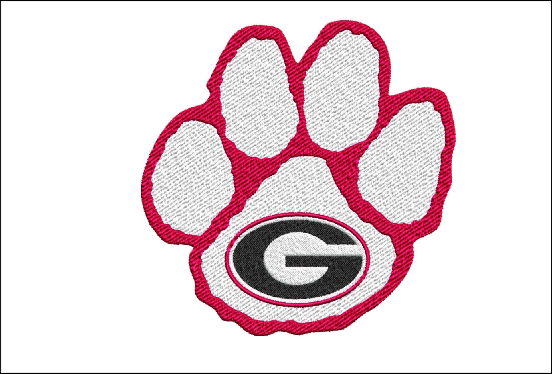 Georgia Paw embroidery design -Georgia Paw Embroidery Machine Pattern Logo