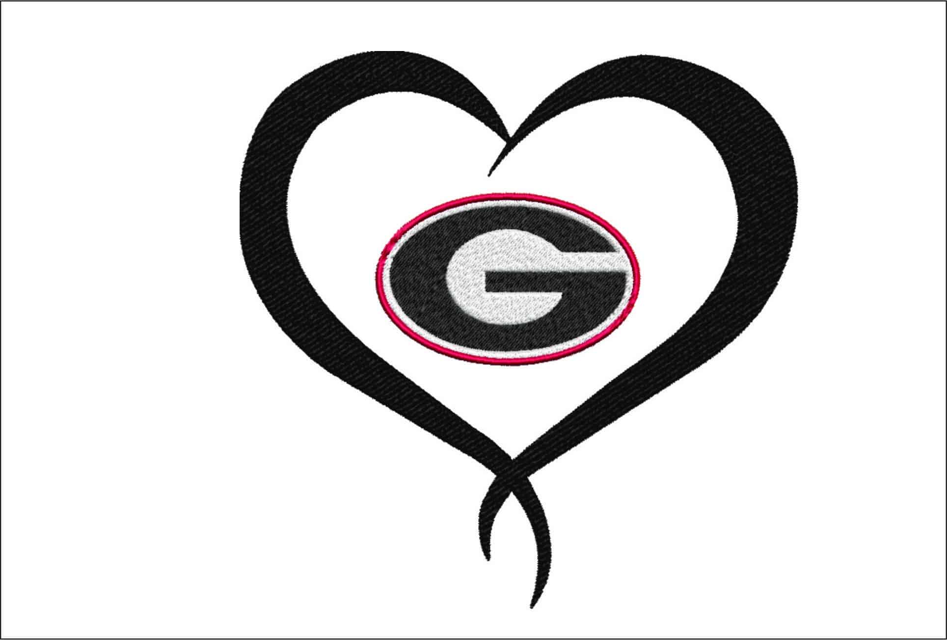 Georgia Heart embroidery design -Georgia Heart Embroidery Machine Pattern Logo
