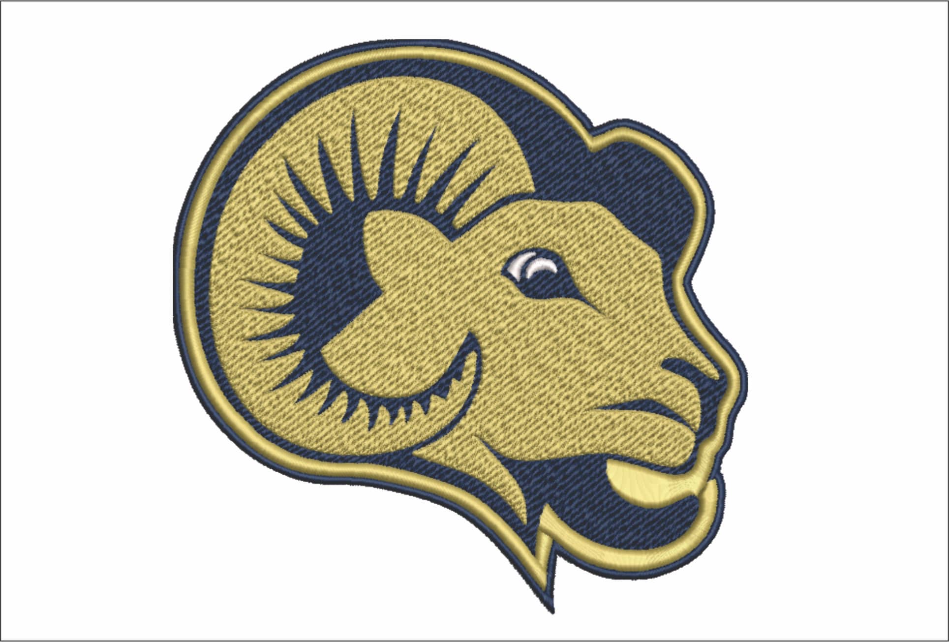 Golden Ram embroidery design - Golden Ram Logo embroidery machine pattern embroidery file - instant download in a frame