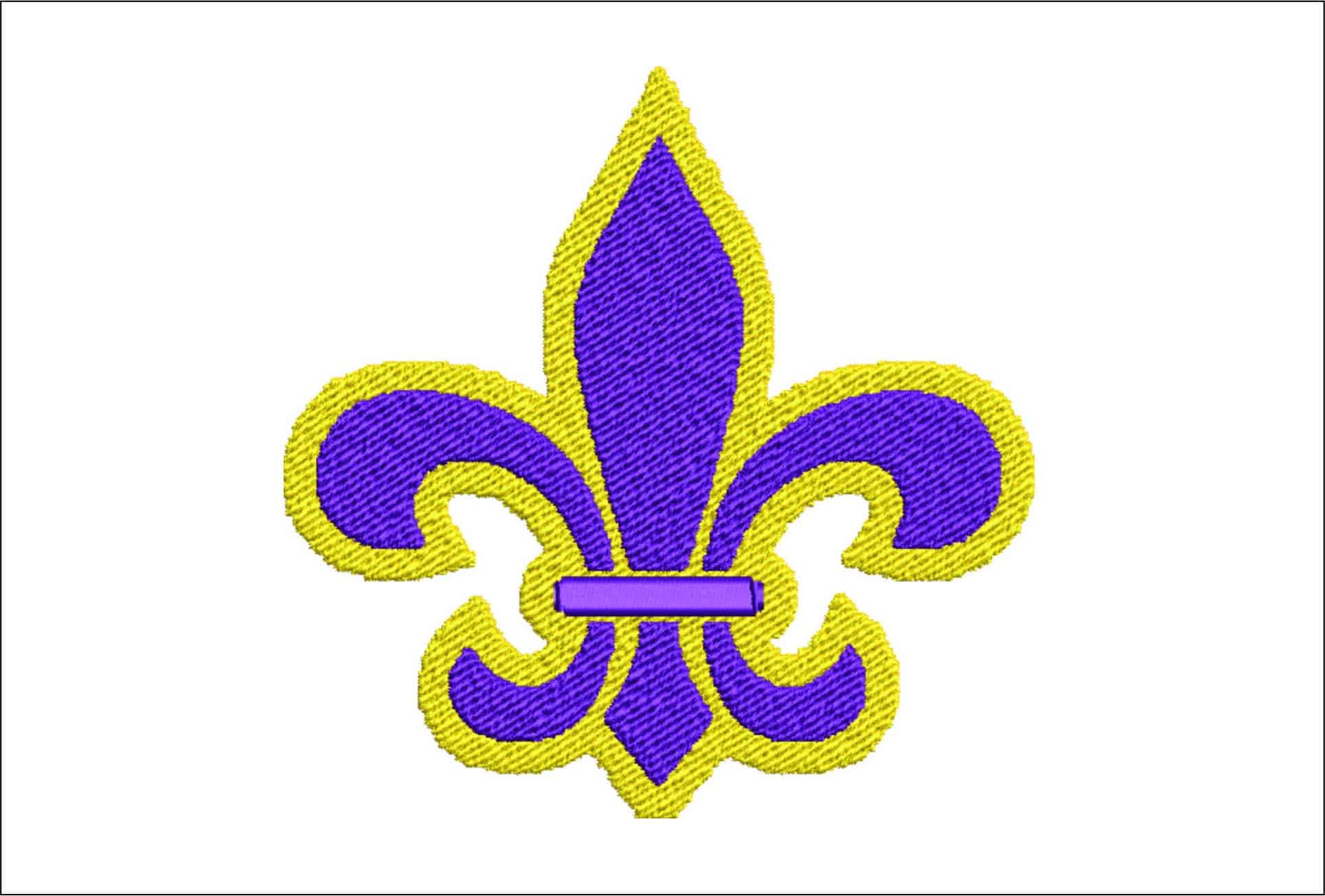 LSU Fighting Tigers Fleur embroidery design  - LSU Fleur Logo - Louisiana State University  Logo  embroidery machine  pattern embroidery file - instant download in a frame