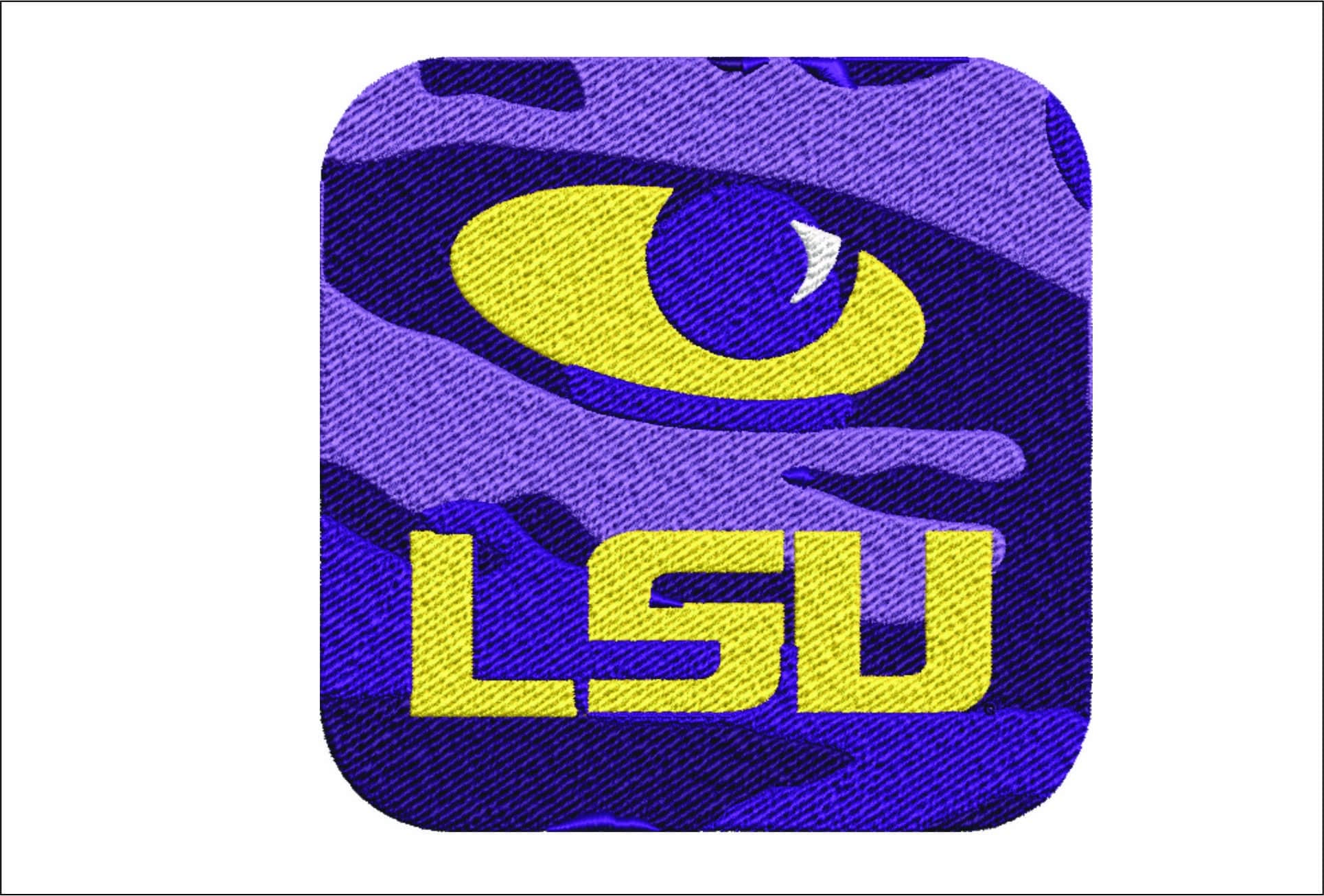 LSU Fighting Tigers Eye embroidery design  - LSU Tiger Eye Logo  embroidery machine  pattern embroidery file - instant download in a frame