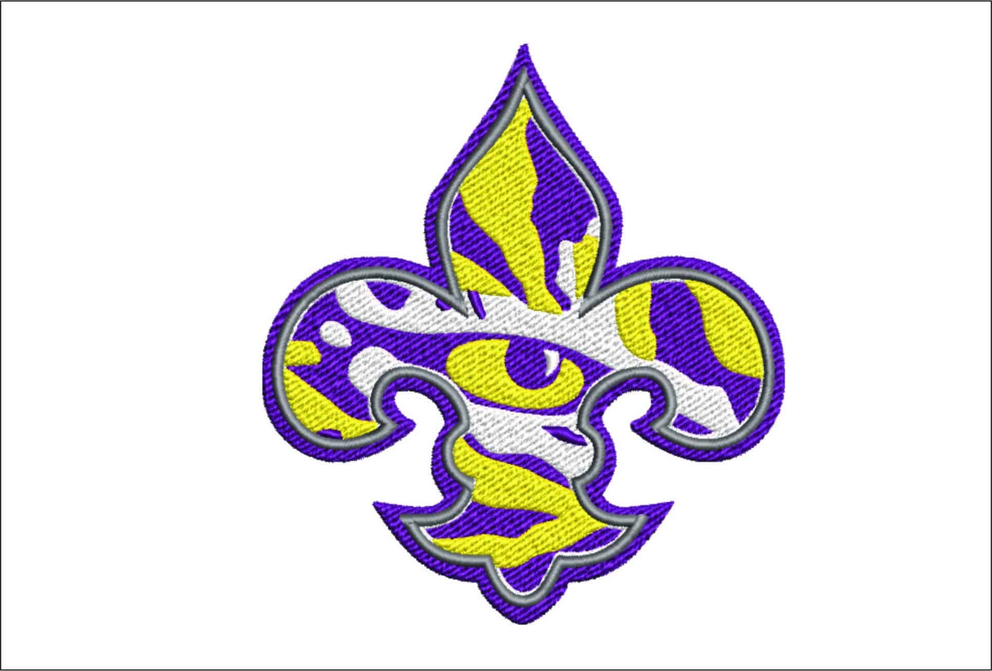 LSU Fleur Eye embroidery design  - LSU Fleur Eye Logo  embroidery machine  pattern embroidery file - instant download in a frame