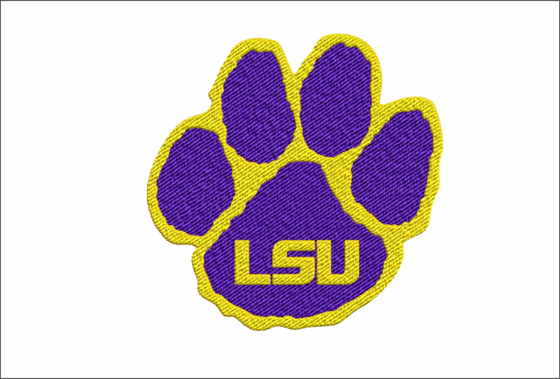 LSU Fighting Tigers Paws embroidery design - LSU Paw Logo embroidery machine pattern embroidery file - instant download in a frame