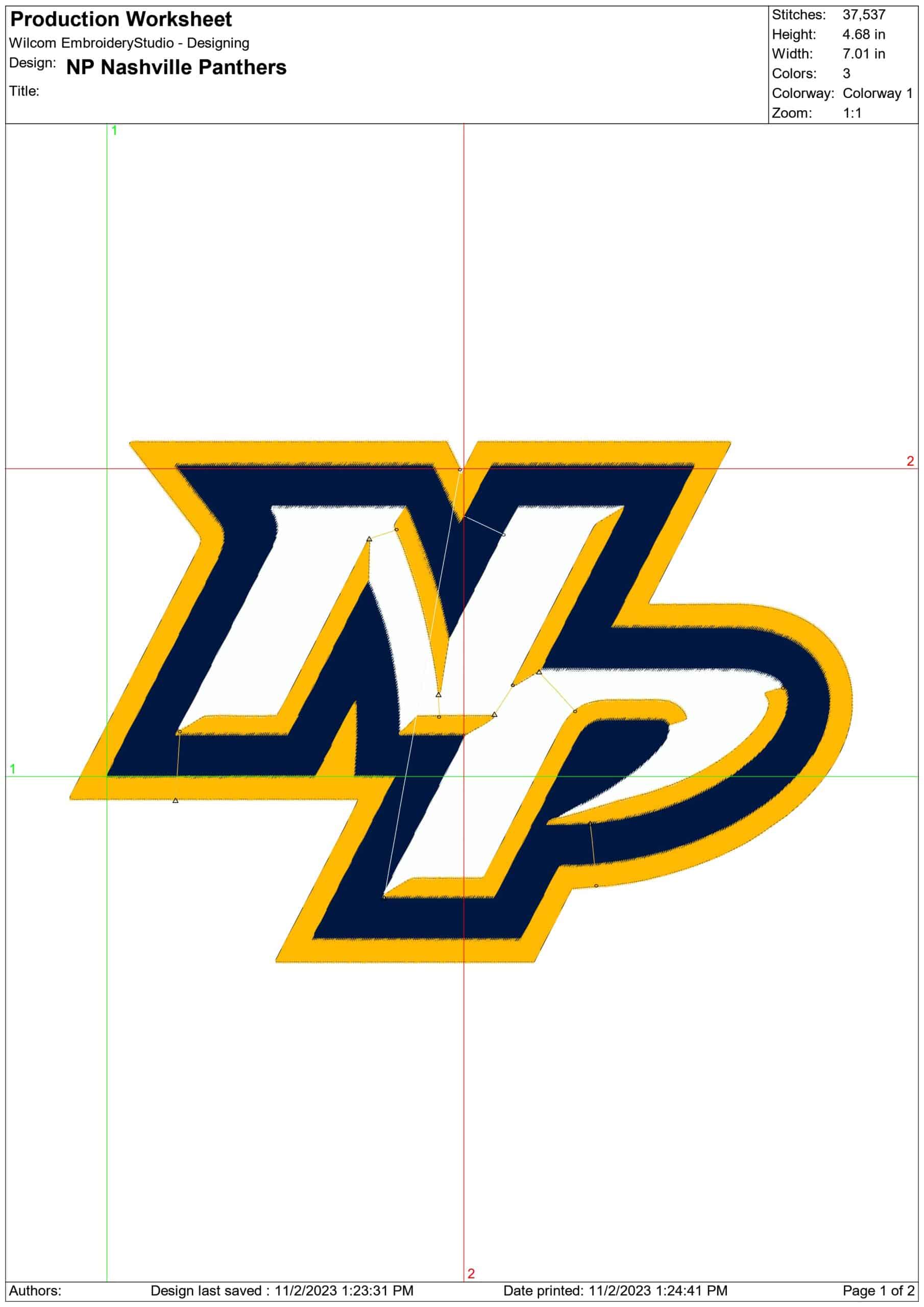 Nashville Predators Logo - Preds at Bridgestone Arena - embroidery machine  pattern embroidery file - instant download in a frame — view 3