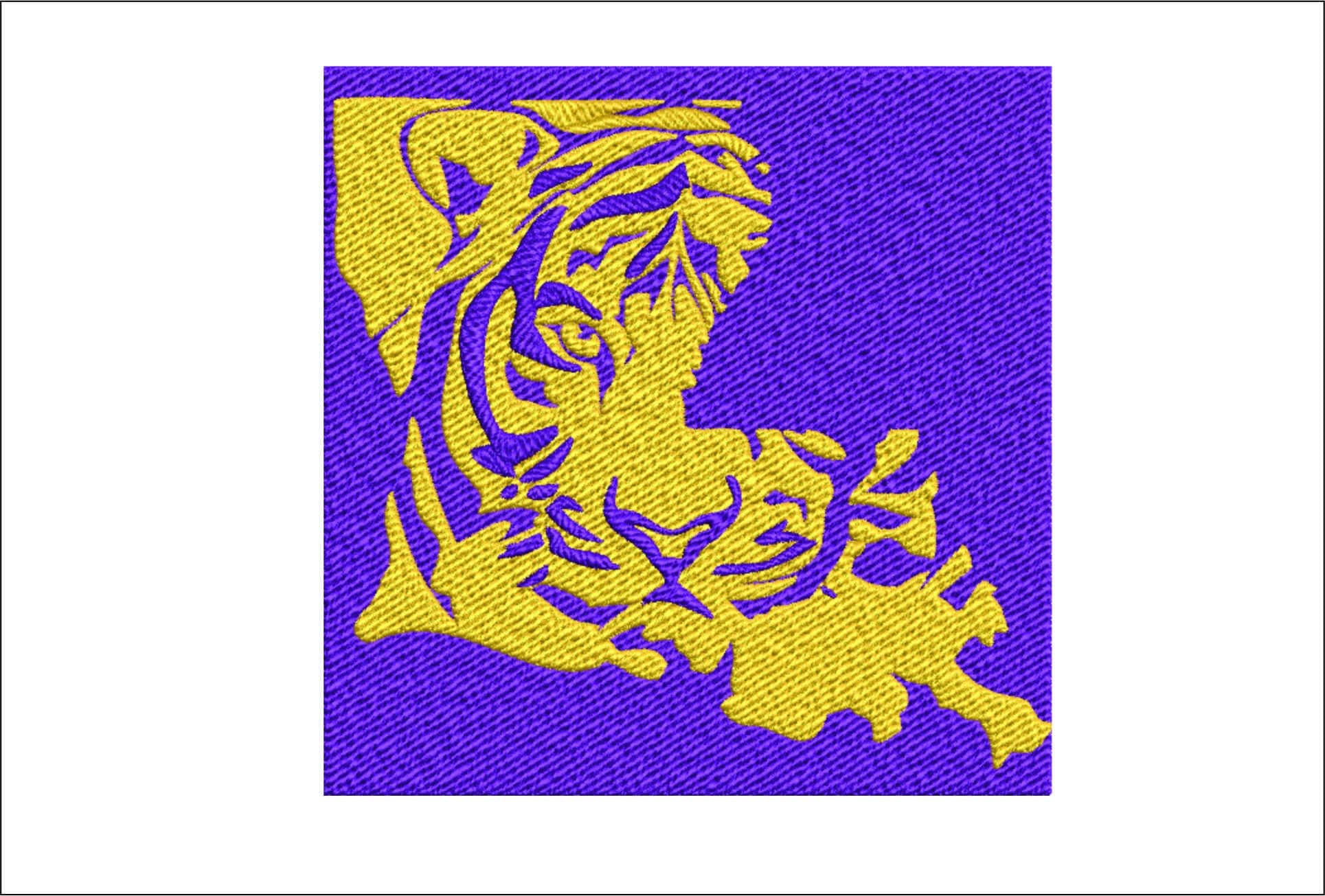 LSU Map Tiger embroidery design - LSU Map Tiger Logo embroidery machine pattern embroidery file - instant download in a frame