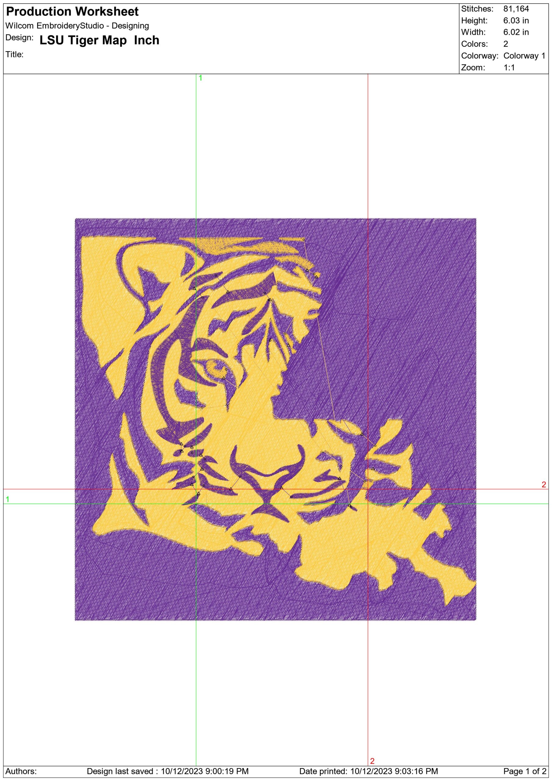 LSU  Map Tiger embroidery design  - LSU Map Tiger Logo  embroidery machine  pattern embroidery file - instant download in a frame — view 2