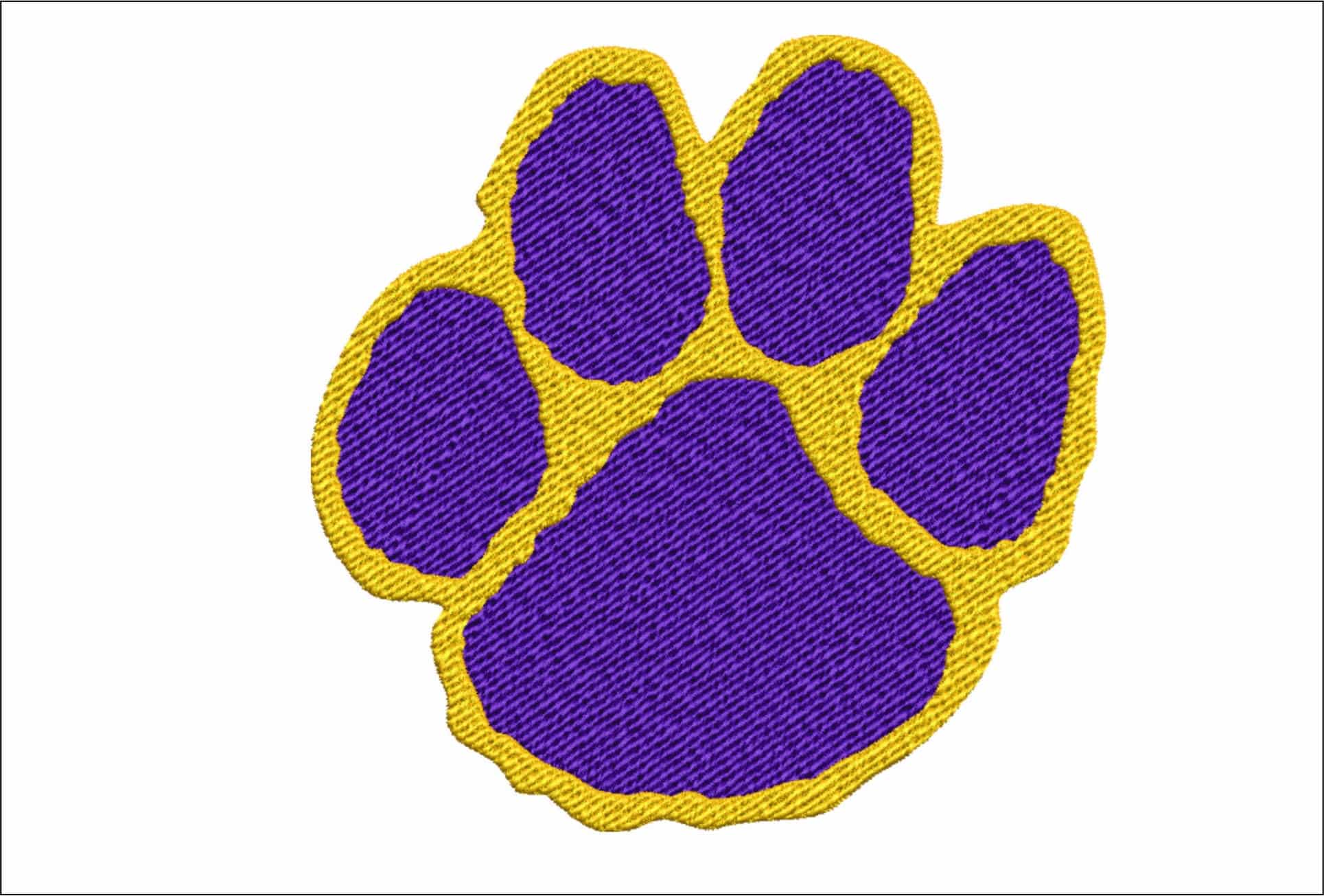 LSU Paw Fighting Tigers embroidery  - LSU Paw Logo  embroidery machine  pattern embroidery file - instant download in a frame