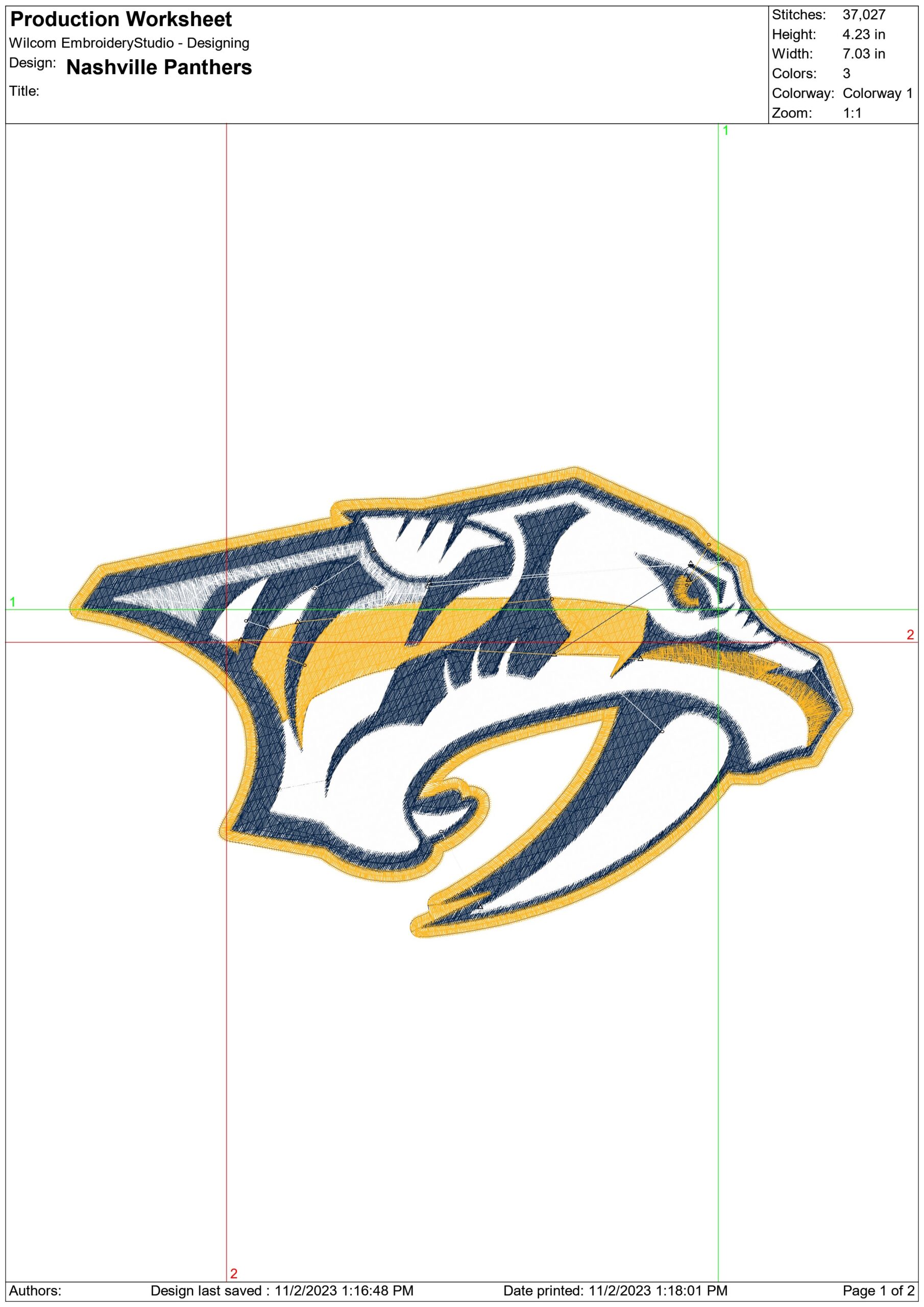 Nashville Predators Logo - Preds at Bridgestone Arena - embroidery machine  pattern embroidery file - instant download in a frame — view 3