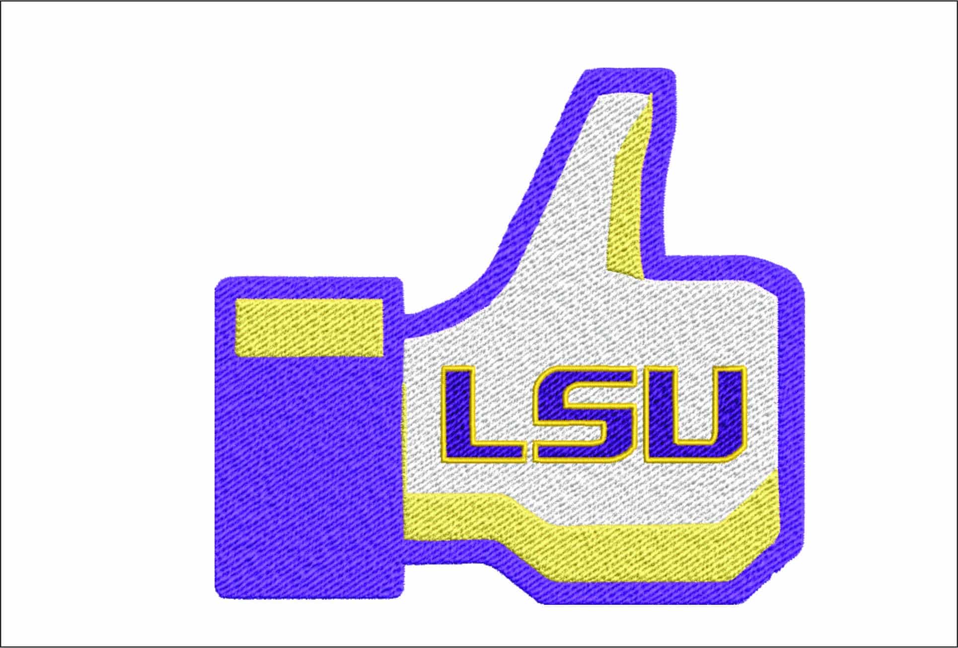LSU Thumbs embroidery design  - LSU Thumbs Logo  embroidery machine  pattern embroidery file - instant download in a frame