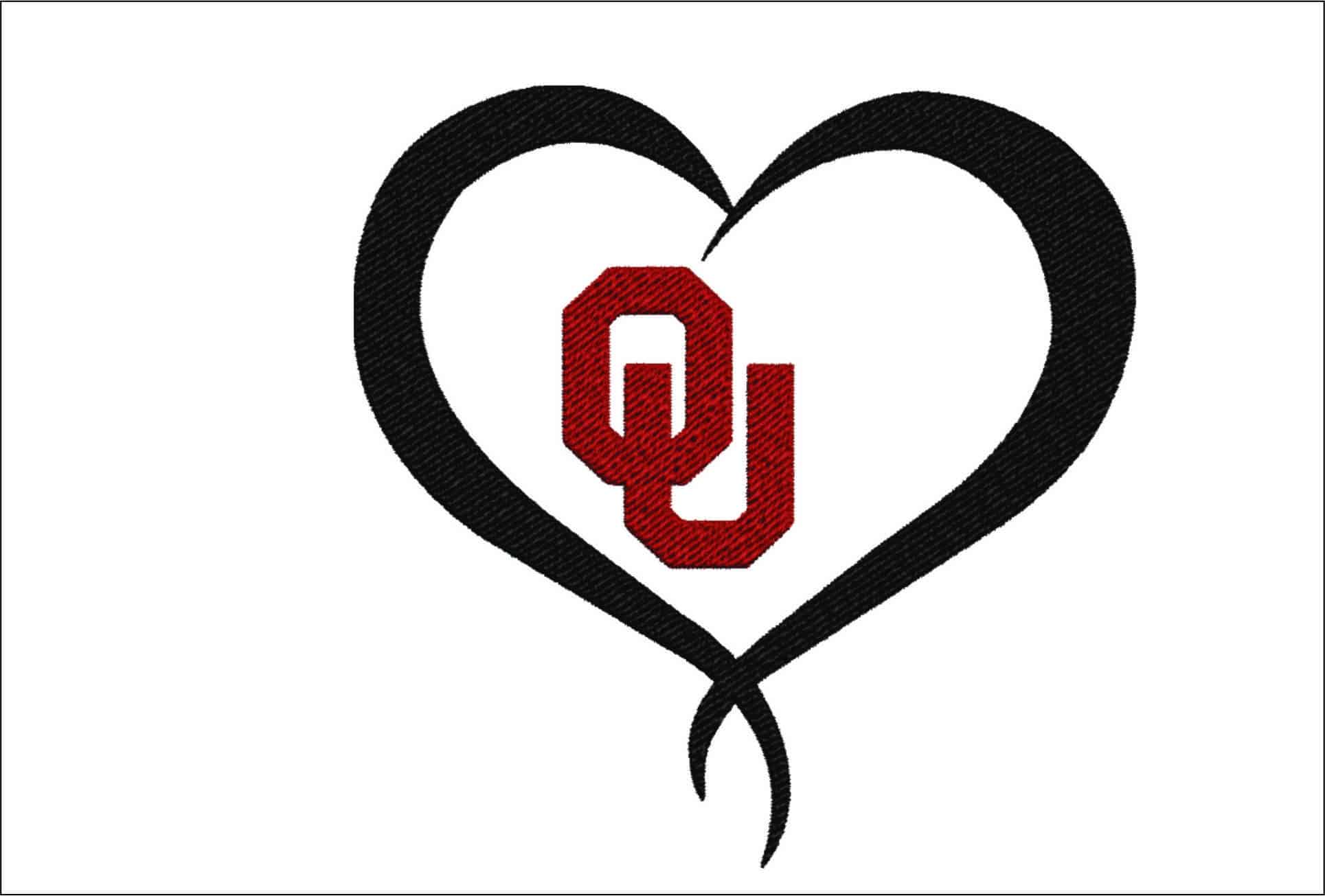 Twisted Heart OU embroidery design - Twisted Heart OU embroidery machine pattern embroidery file - instant download