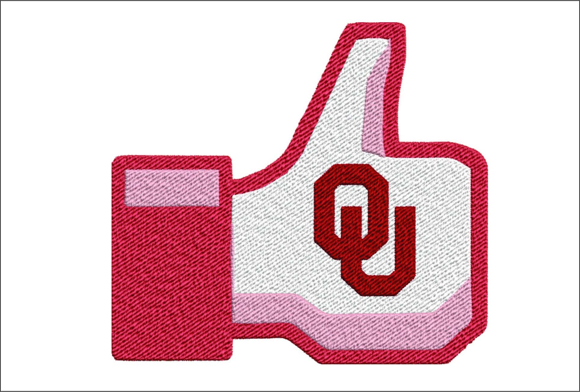 OU Thumbs embroidery design  - OU Thumbs Logo  embroidery machine  pattern embroidery file - instant download in a frame