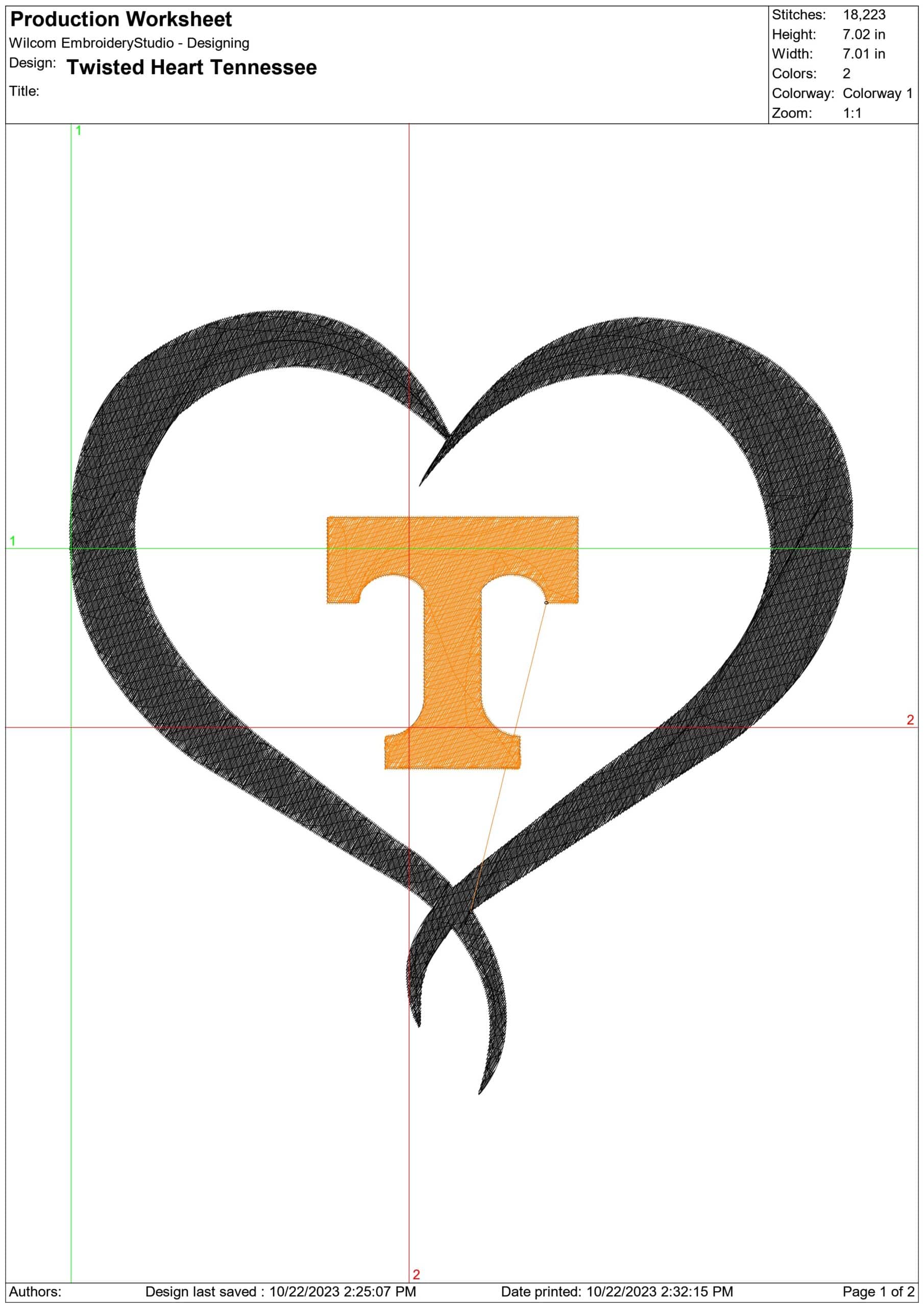 Twisted Heart Tennessee embroidery design - Twisted Heart Tennessee embroidery machine pattern embroidery file - instant download — view 2