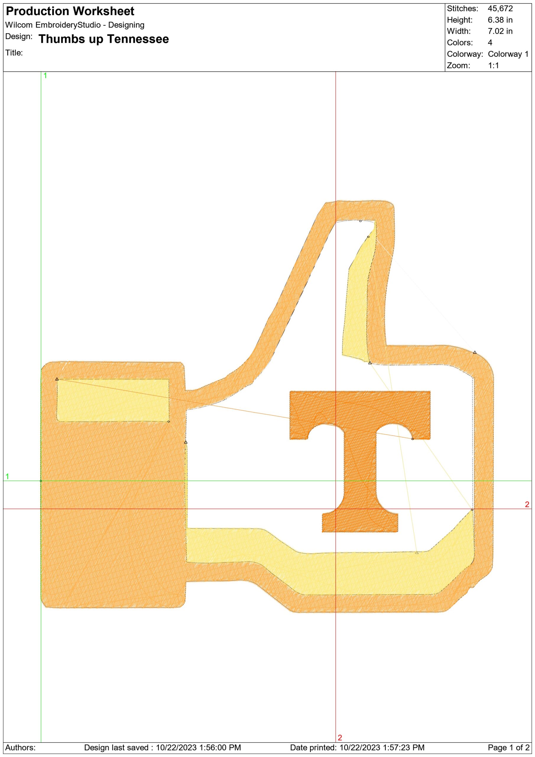 Thumbs Up Tennessee embroidery design - Thumbs Up Tennessee embroidery machine pattern embroidery file - instant download — view 2