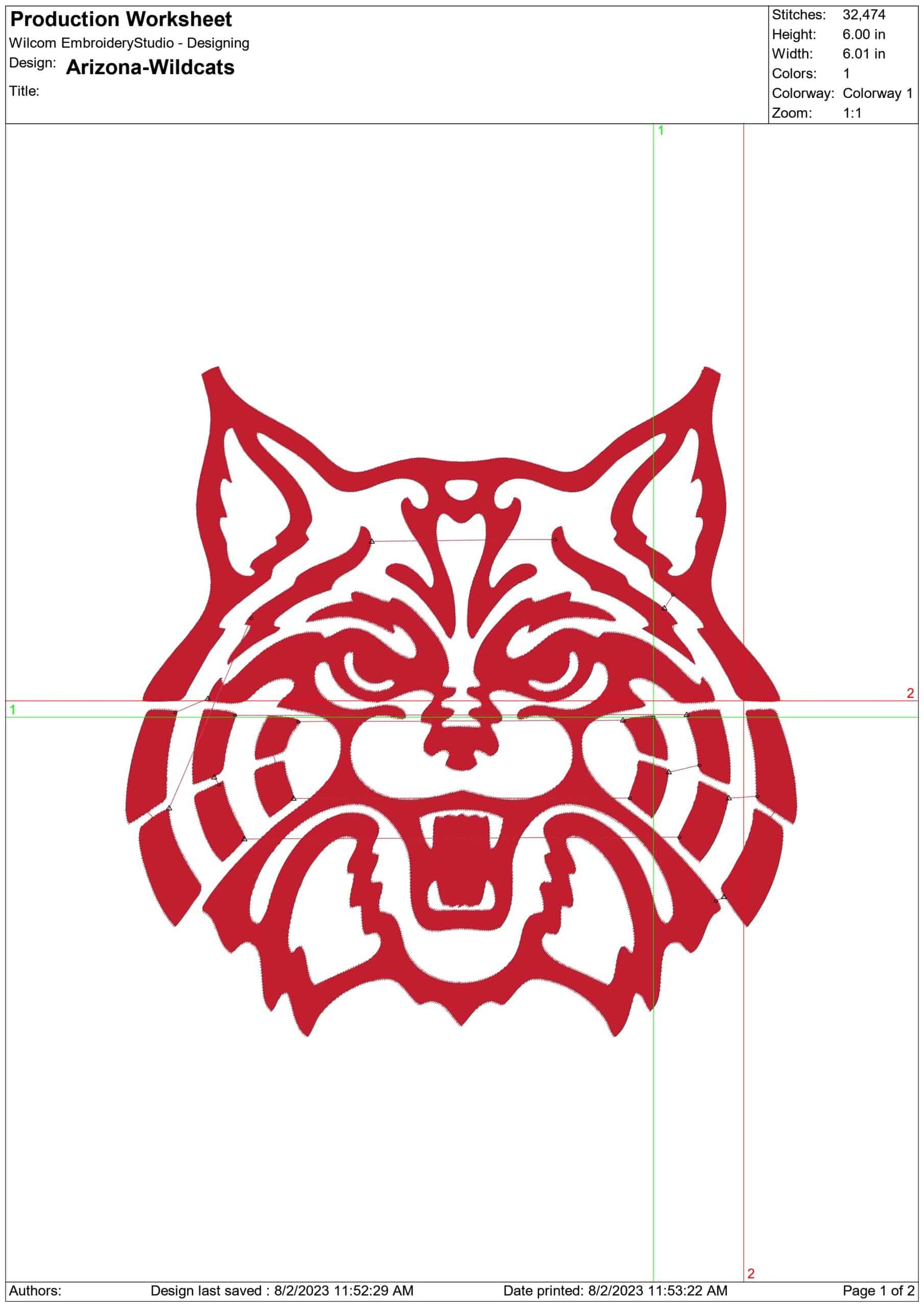 Arizona Wildcats embroidery design - Arizona Wildcats embroidery machine pattern embroidery file - instant download — view 2