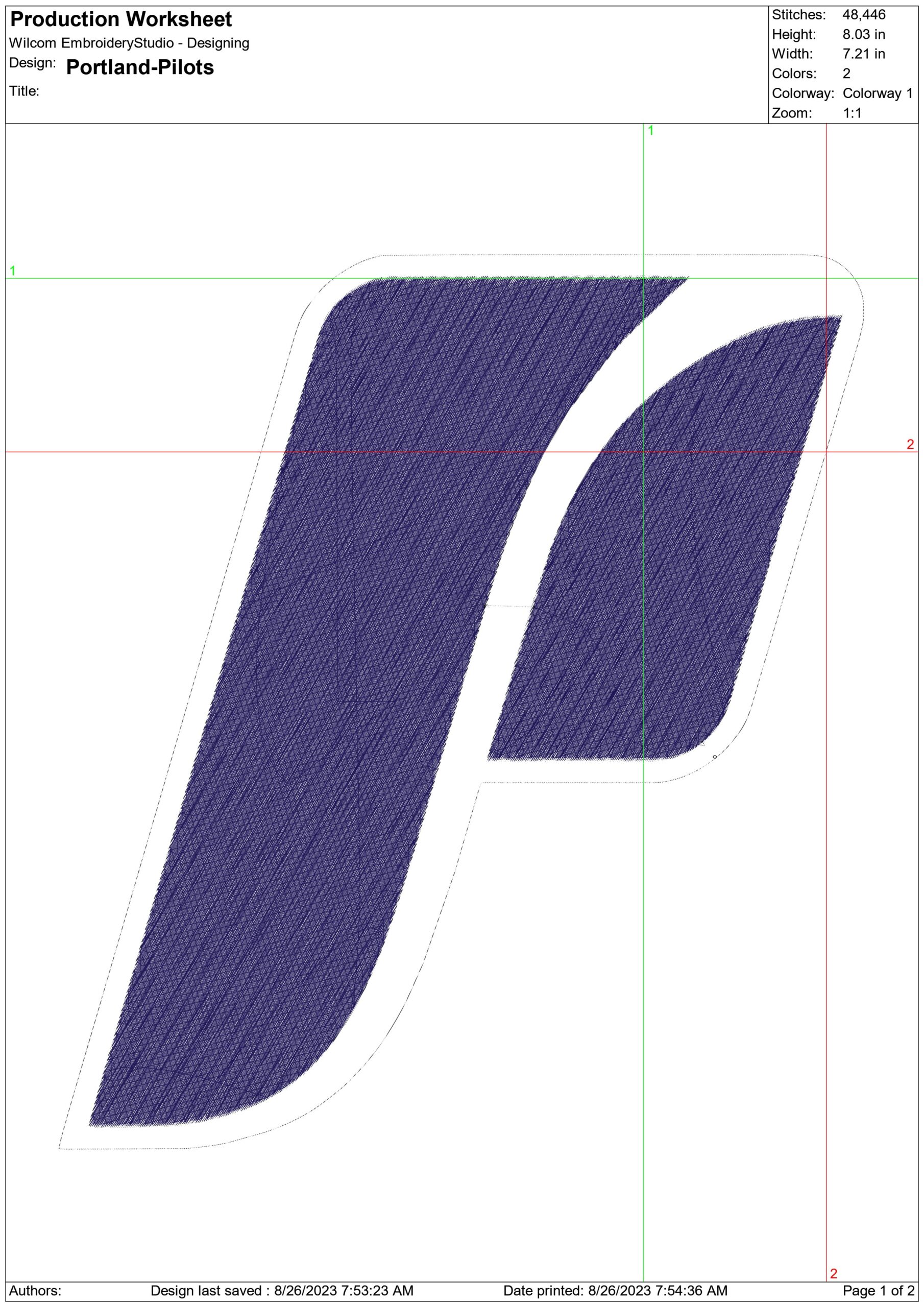 Portland Pilots embroidery design - Portland Pilot embroidery machine pattern embroidery file - instant download — view 2