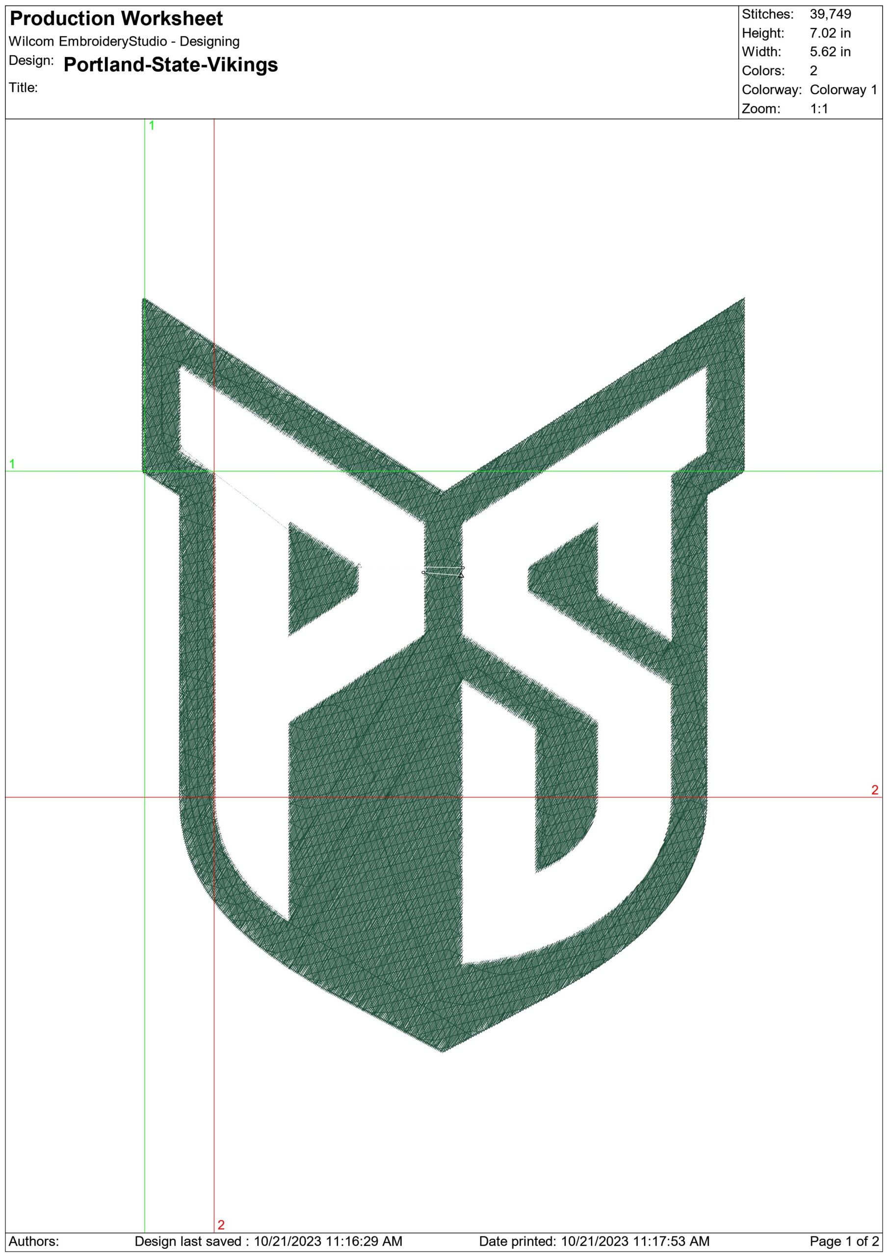 Portland State Vikings embroidery design - Portland State Vikings embroidery machine pattern embroidery file - instant download — view 2