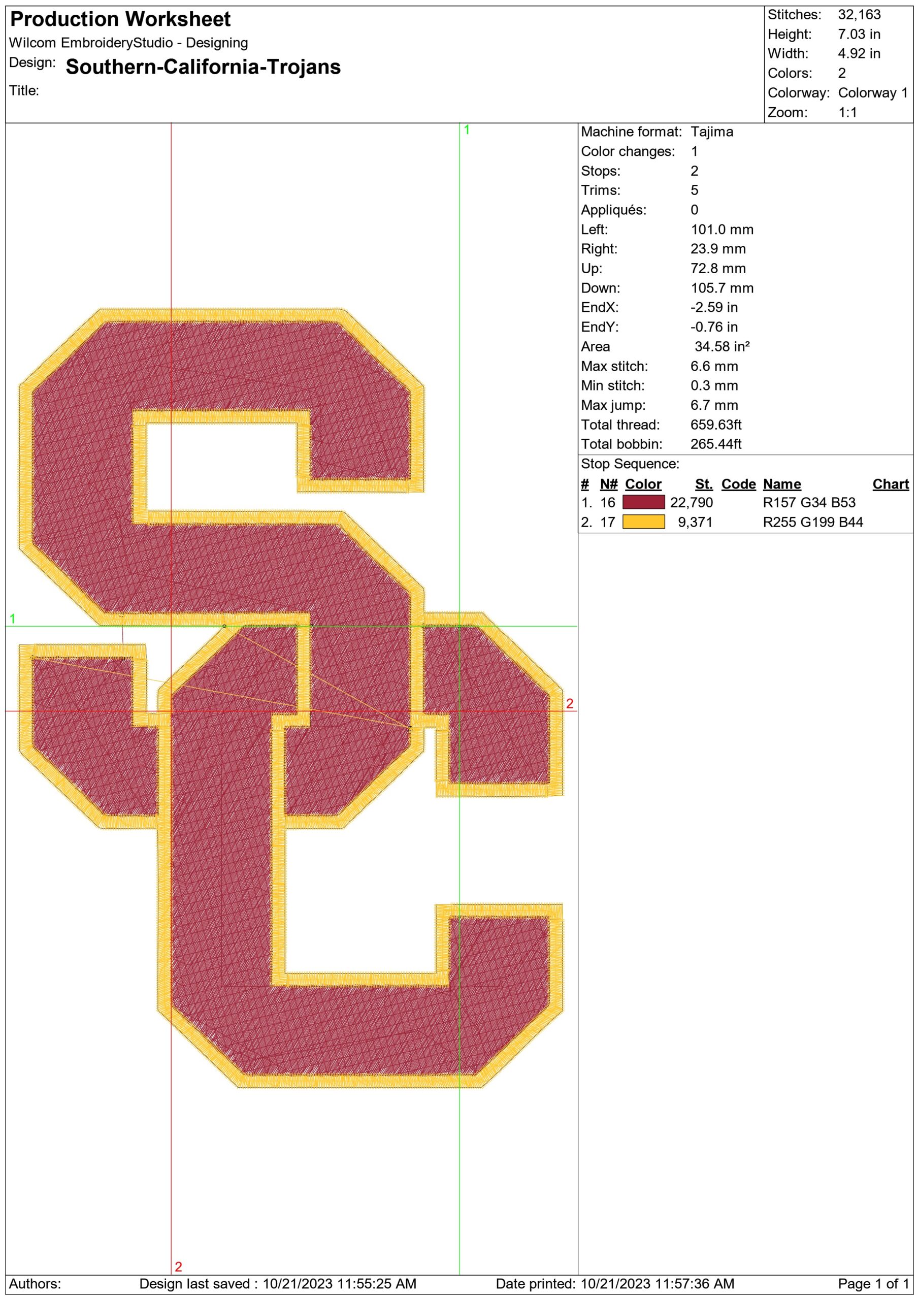 Southern California Trojans embroidery design - Southern California Trojans embroidery machine pattern embroidery file - instant download — view 2
