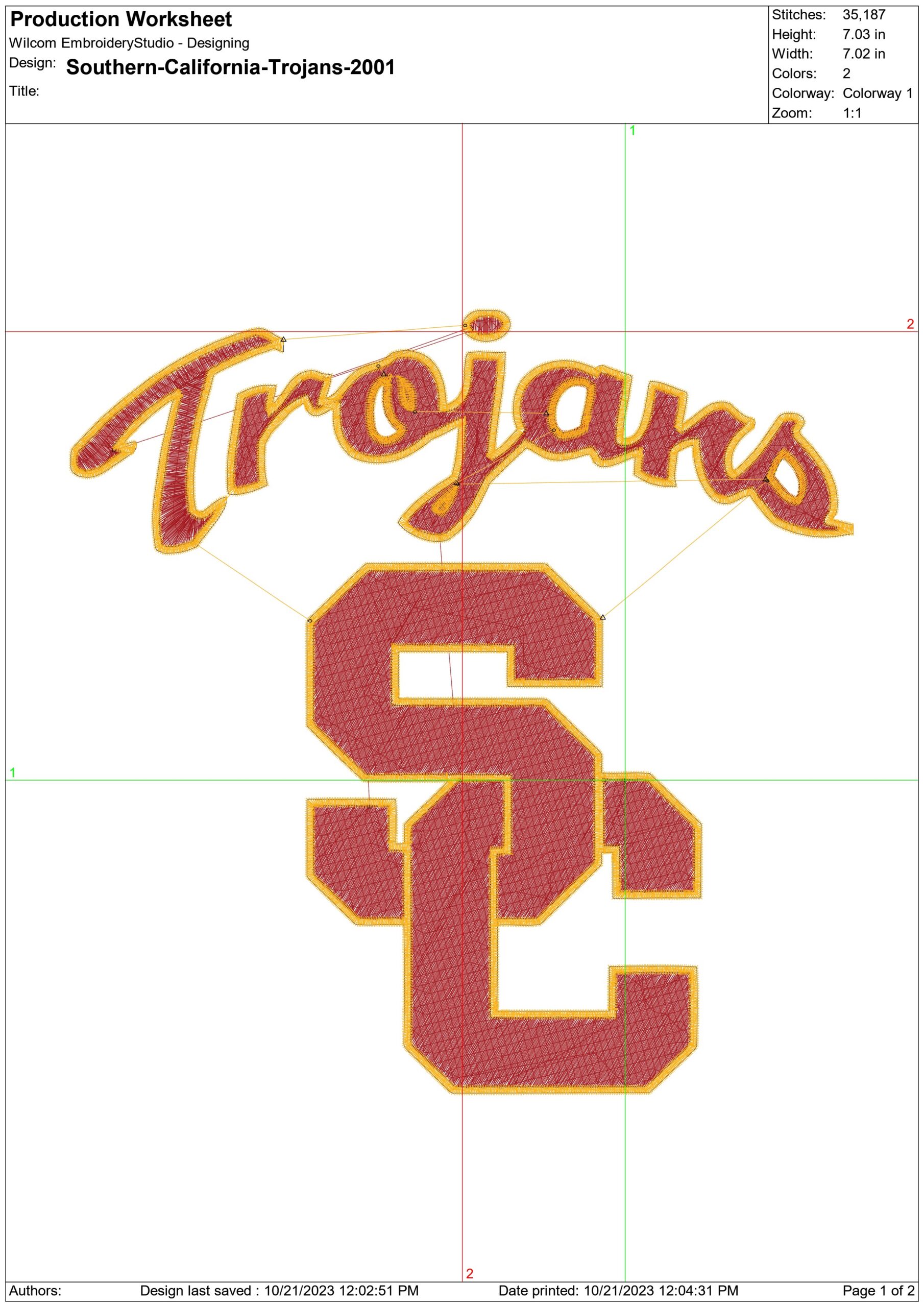 Southern California Trojans Logo embroidery design - Southern California Trojans Logo embroidery machine pattern embroidery file - instant download — view 2
