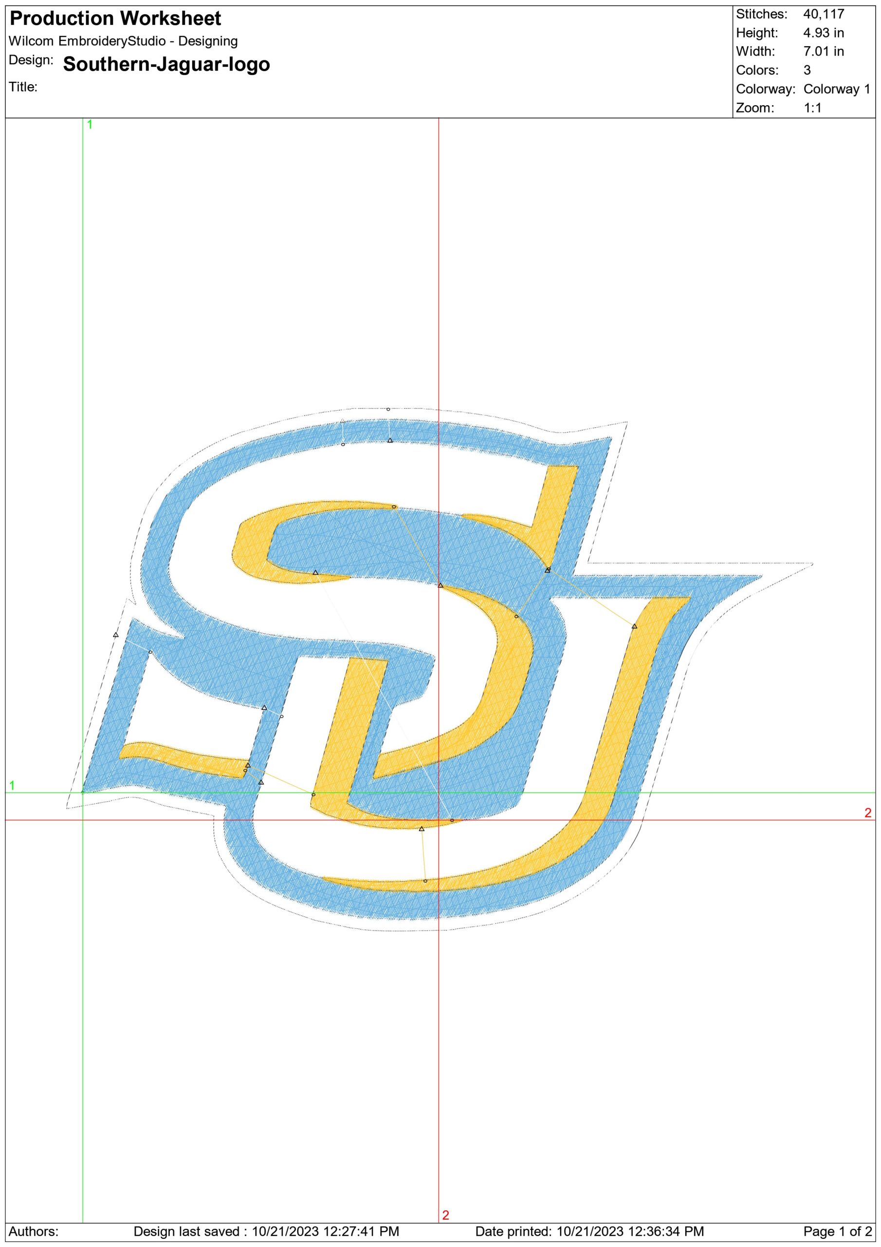 Southern Jaguar Logo embroidery design - Southern Jaguar Logo embroidery machine pattern embroidery file - instant download — view 2
