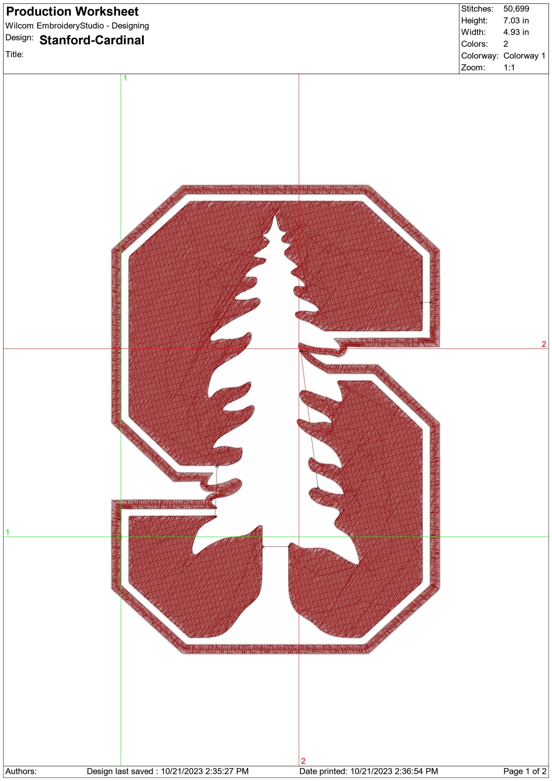 Stanford Cardinal Logo embroidery design -Stanford Cardinal Logo  embroidery machine pattern embroidery file - instant download — view 2