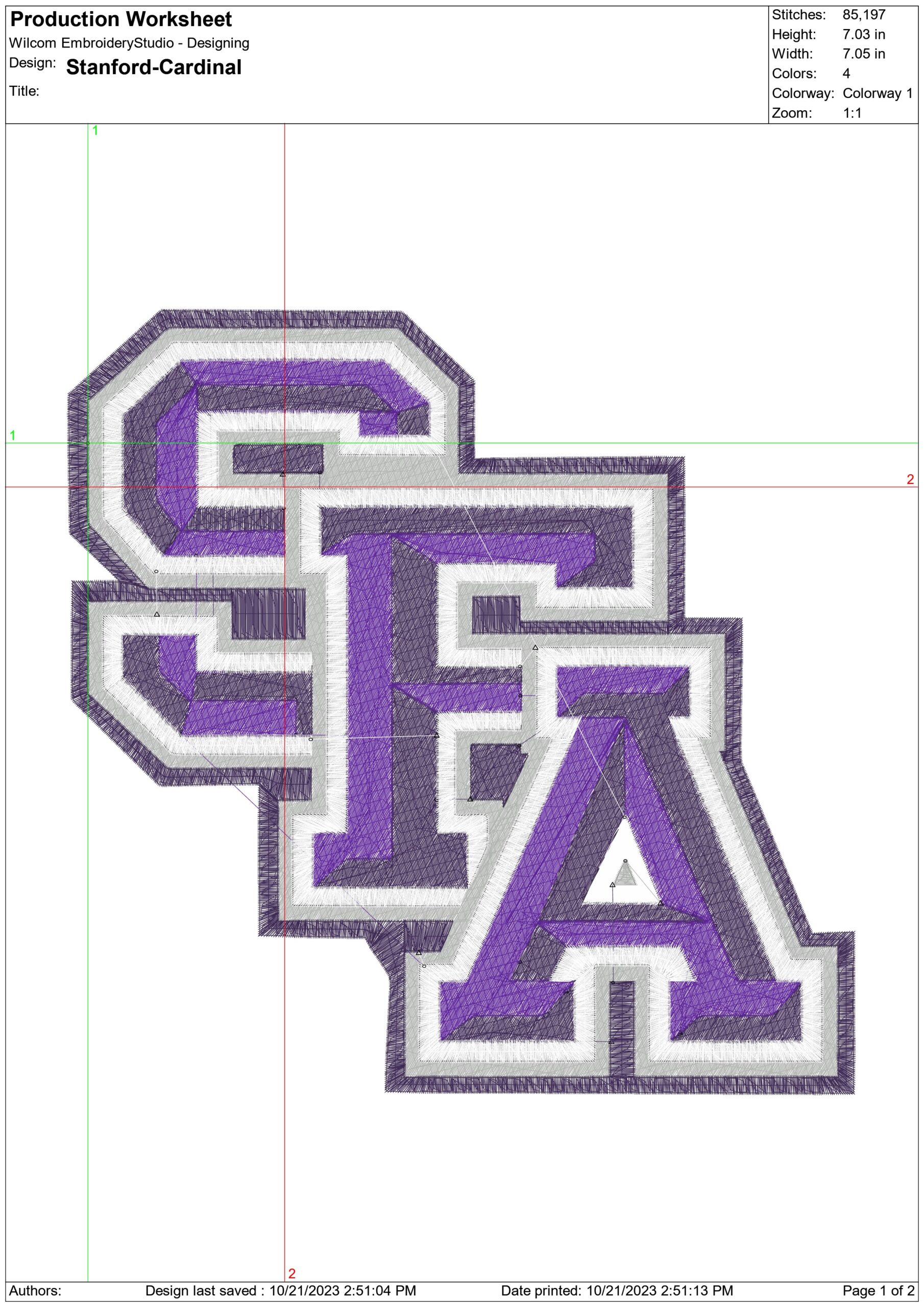Stanford Cardinal Logo 3 embroidery design -Stanford Cardinal Logo 3 embroidery machine pattern embroidery file - instant download — view 2