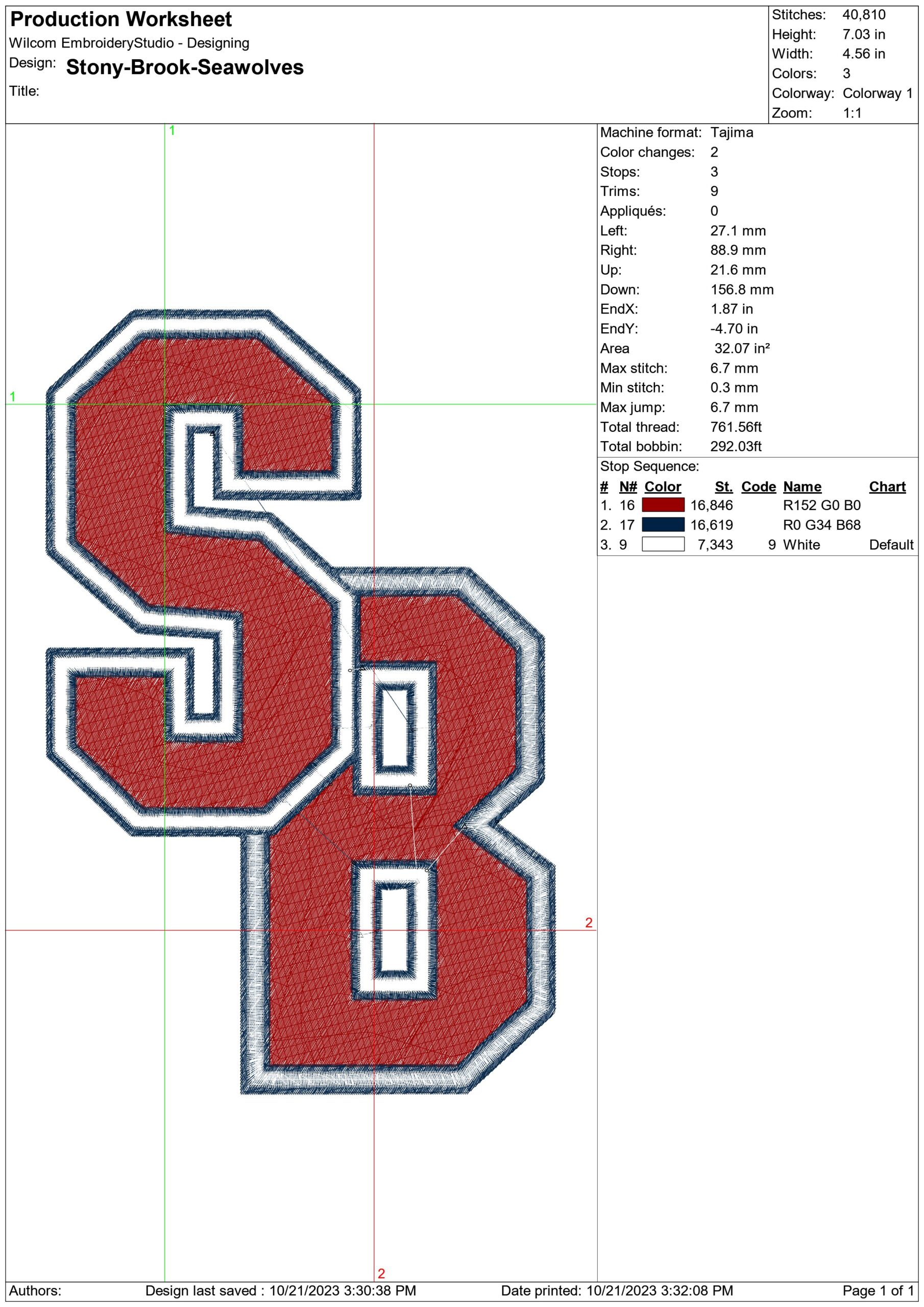 Stony Brook Seawolves Logo  embroidery design -Stony Brook Seawolves Logo  embroidery machine pattern embroidery file - instant download — view 2