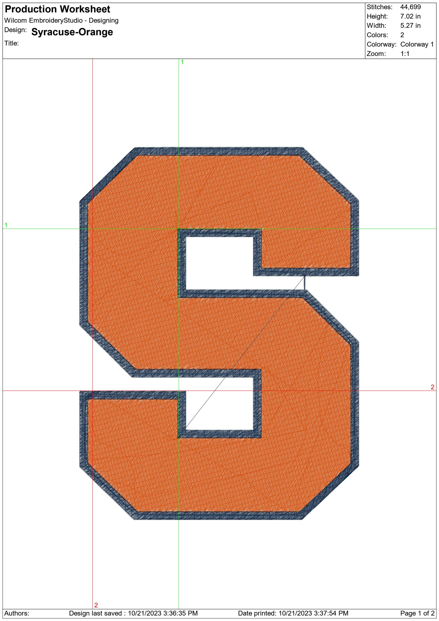 Syracuse Orange Logo  embroidery design -Syracuse Orange Logo embroidery machine pattern embroidery file - instant download — view 2
