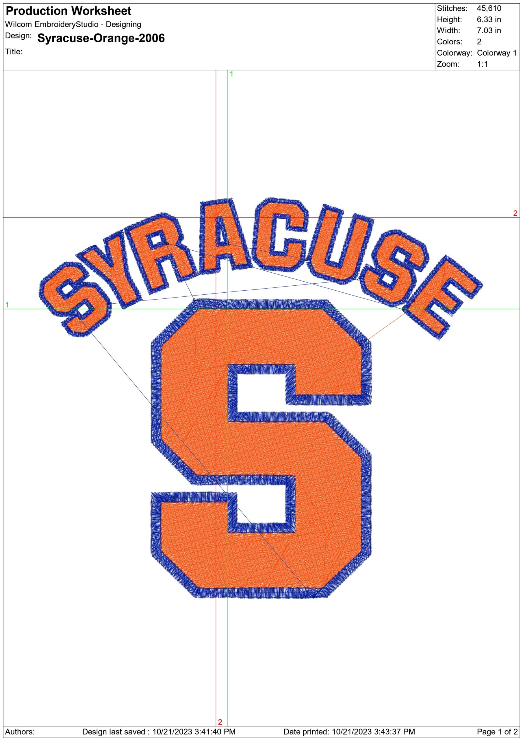 Syracuse Orange Logo 2006  embroidery design -Syracuse Orange Logo 2006 embroidery machine pattern embroidery file - instant download — view 2