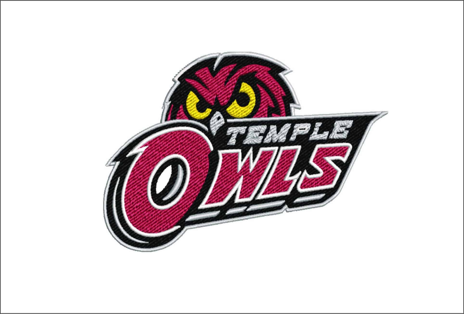 Temple Owls Logo 2017  embroidery design -Temple Owls Logo 2017 embroidery machine pattern embroidery file - instant download