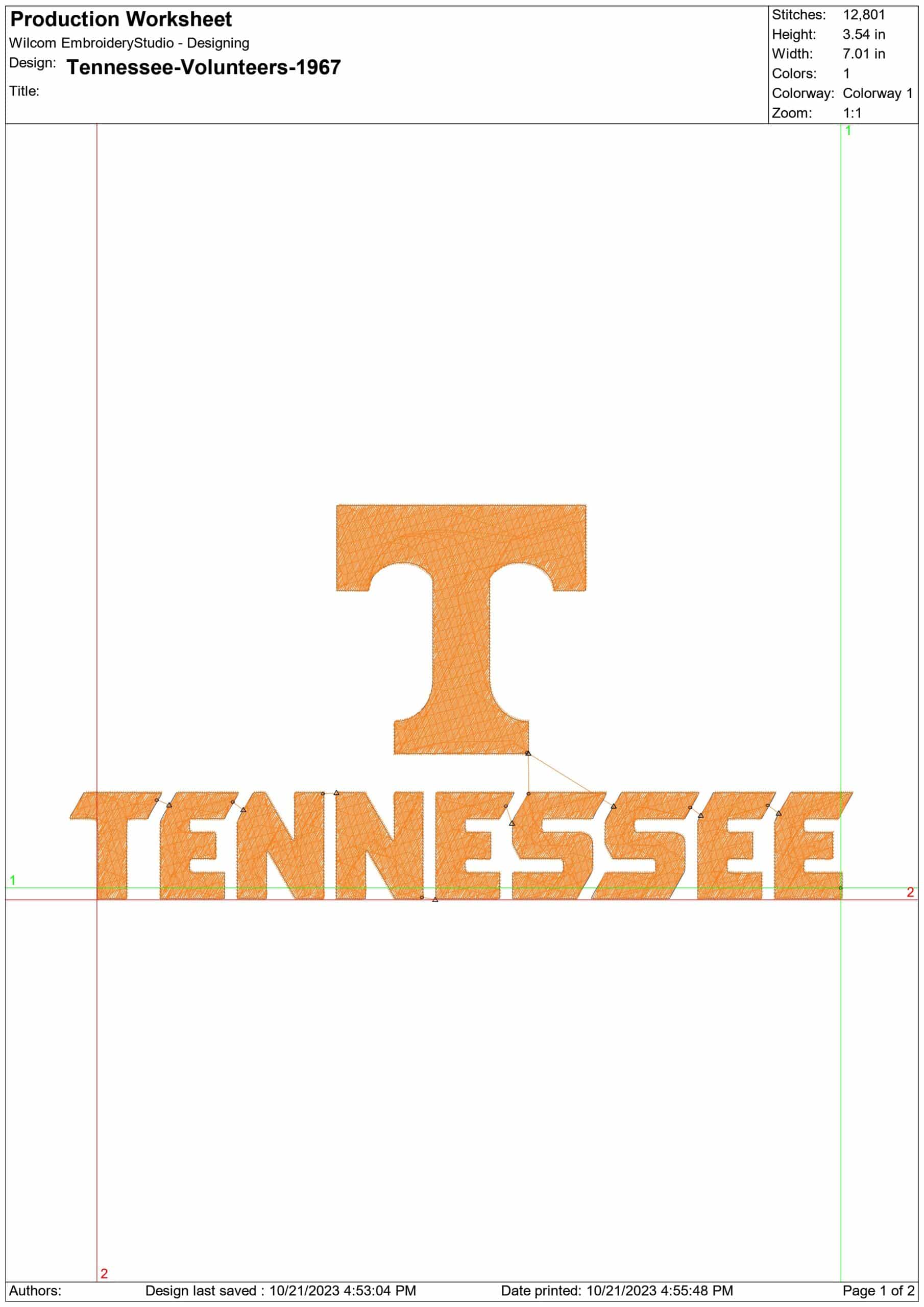 Tennessee Volunteers logo 1967 embroidery design -Tennessee Volunteers Logo 1967 embroidery machine pattern embroidery file - instant download — view 2