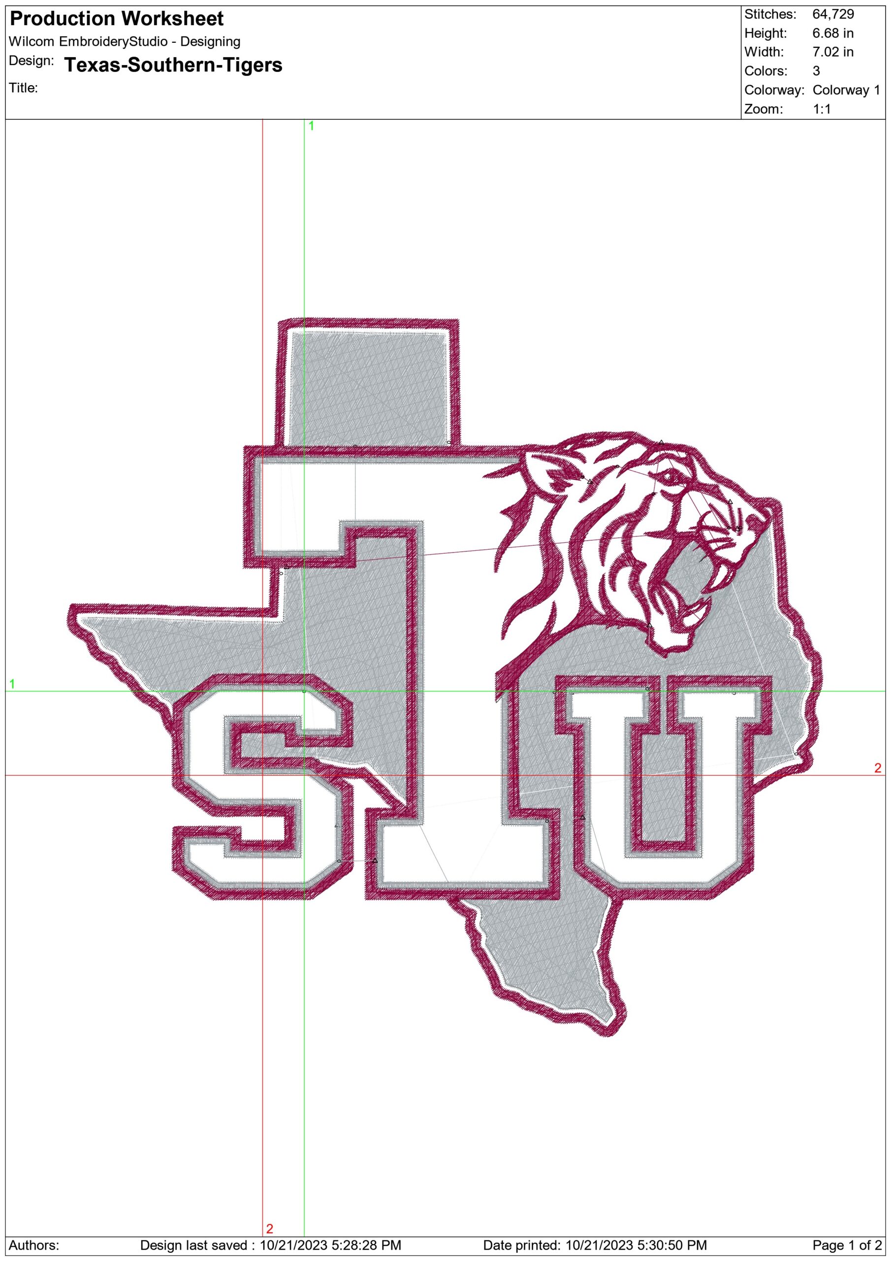 Texas Southern Tigers logo embroidery design -Texas Southern Tigers logo embroidery machine pattern embroidery file - instant download — view 2