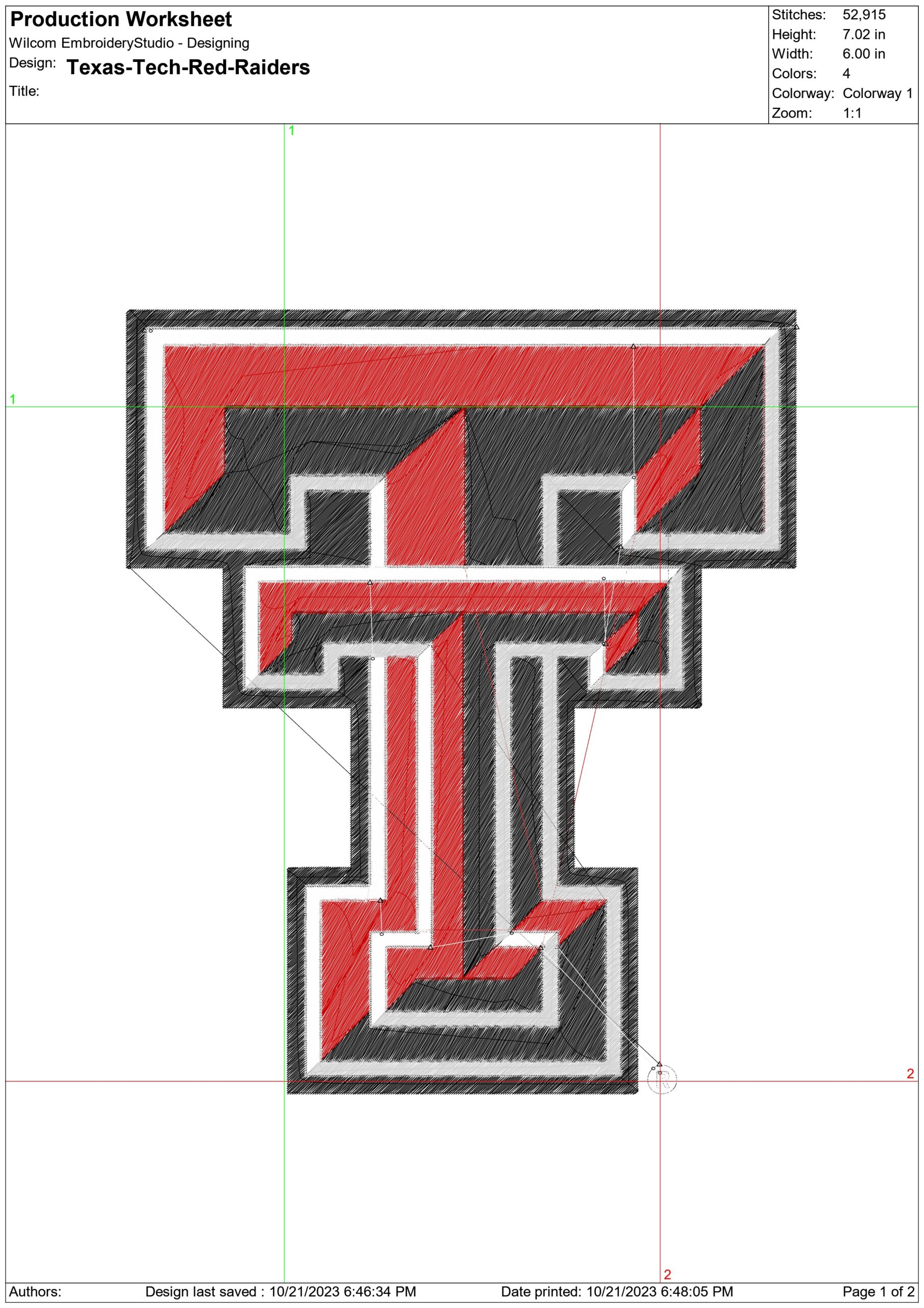 Texas Tech Red Raiders Logo embroidery design -Texas Tech Red Raiders Logo embroidery machine pattern embroidery file - instant download — view 2