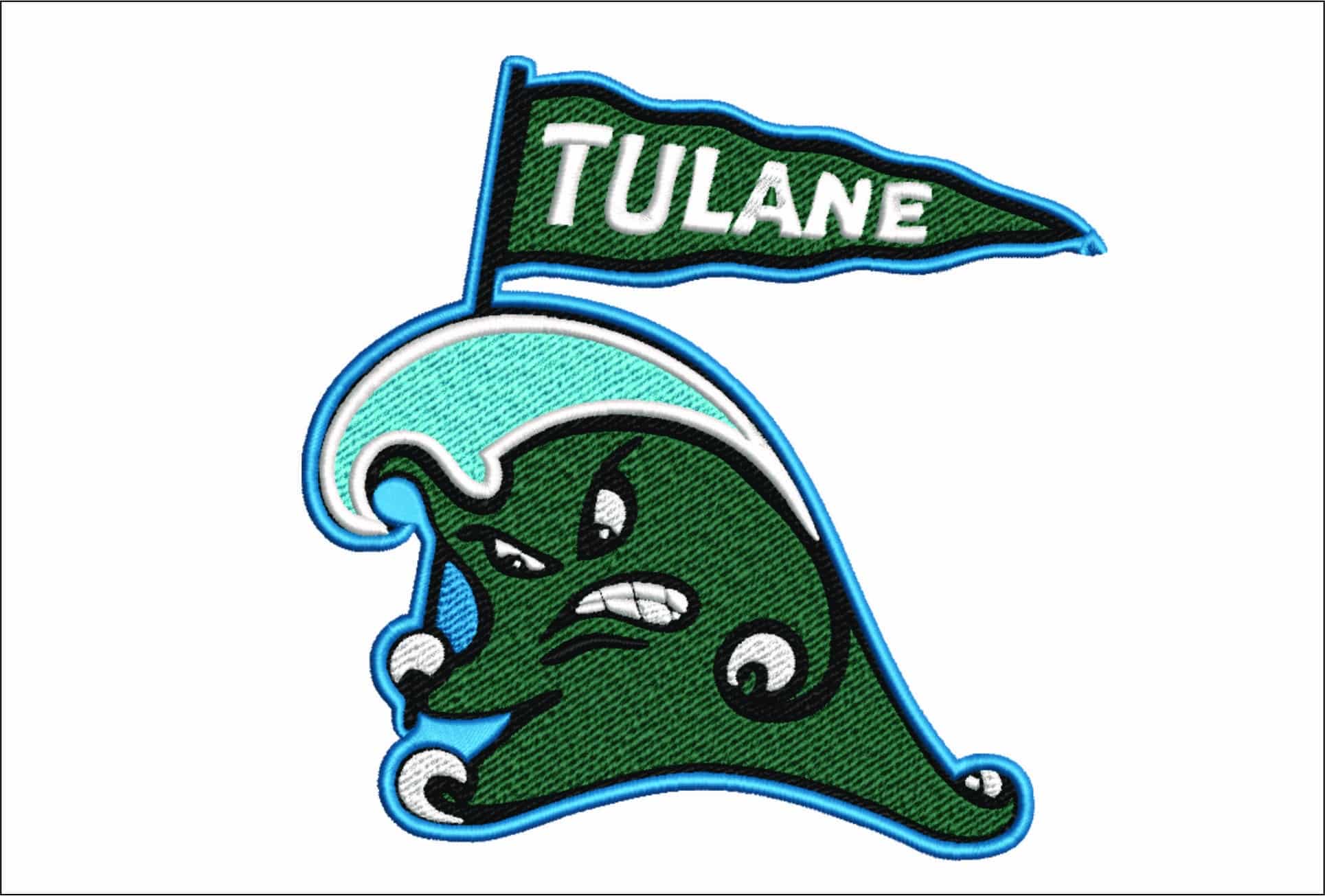 Tulane Green Wave Logo embroidery design -Tulane Green Wave Logo  embroidery machine pattern embroidery file - instant download