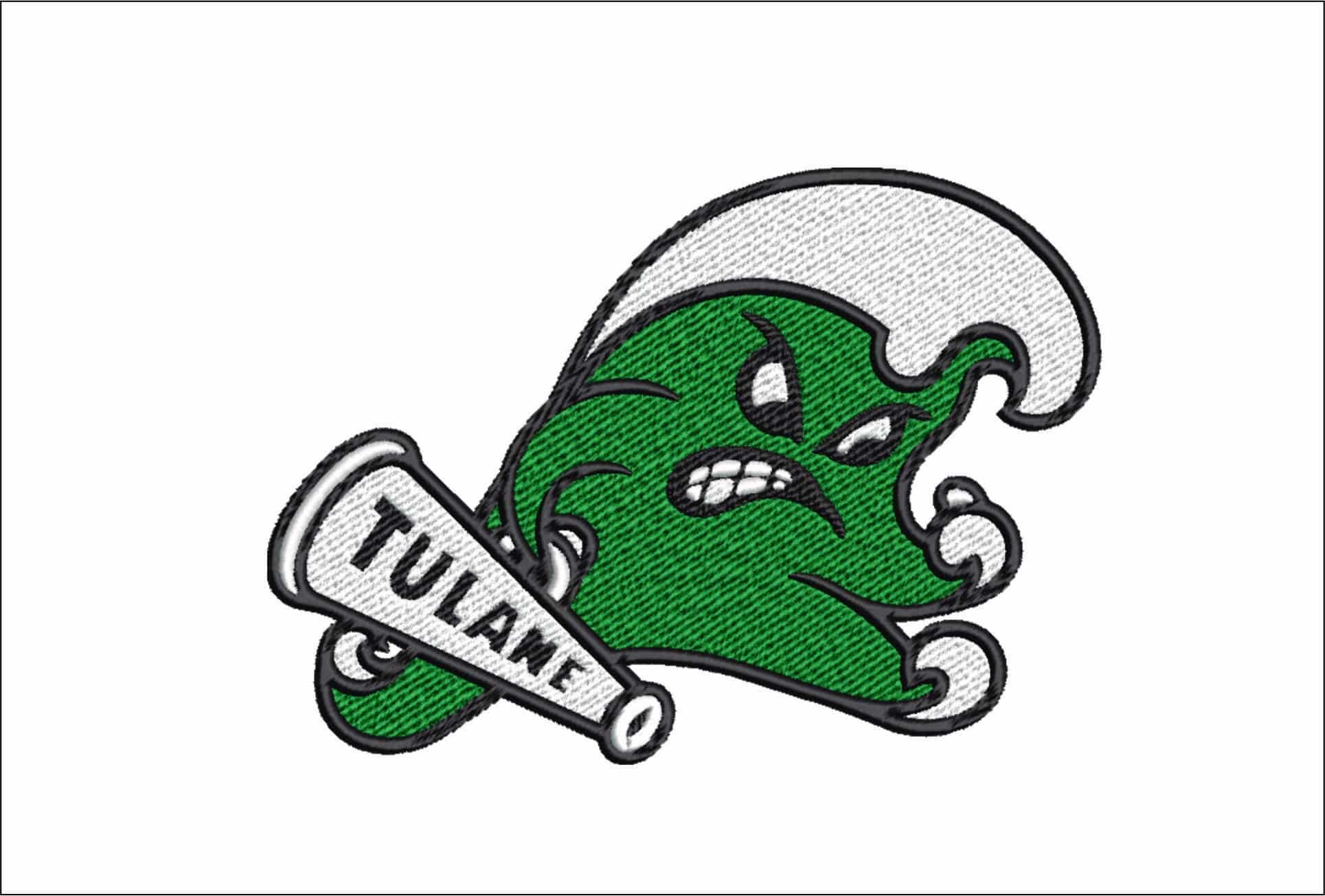 Tulane Green Wave Logo embroidery design -Tulane Green Wave Logo  embroidery machine pattern embroidery file - instant download