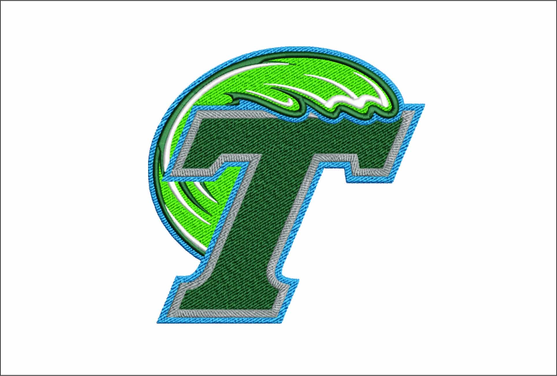 Tulane Green Wave Logo 2014 embroidery design -Tulane Green Wave Logo 2014 embroidery machine pattern embroidery file - instant download