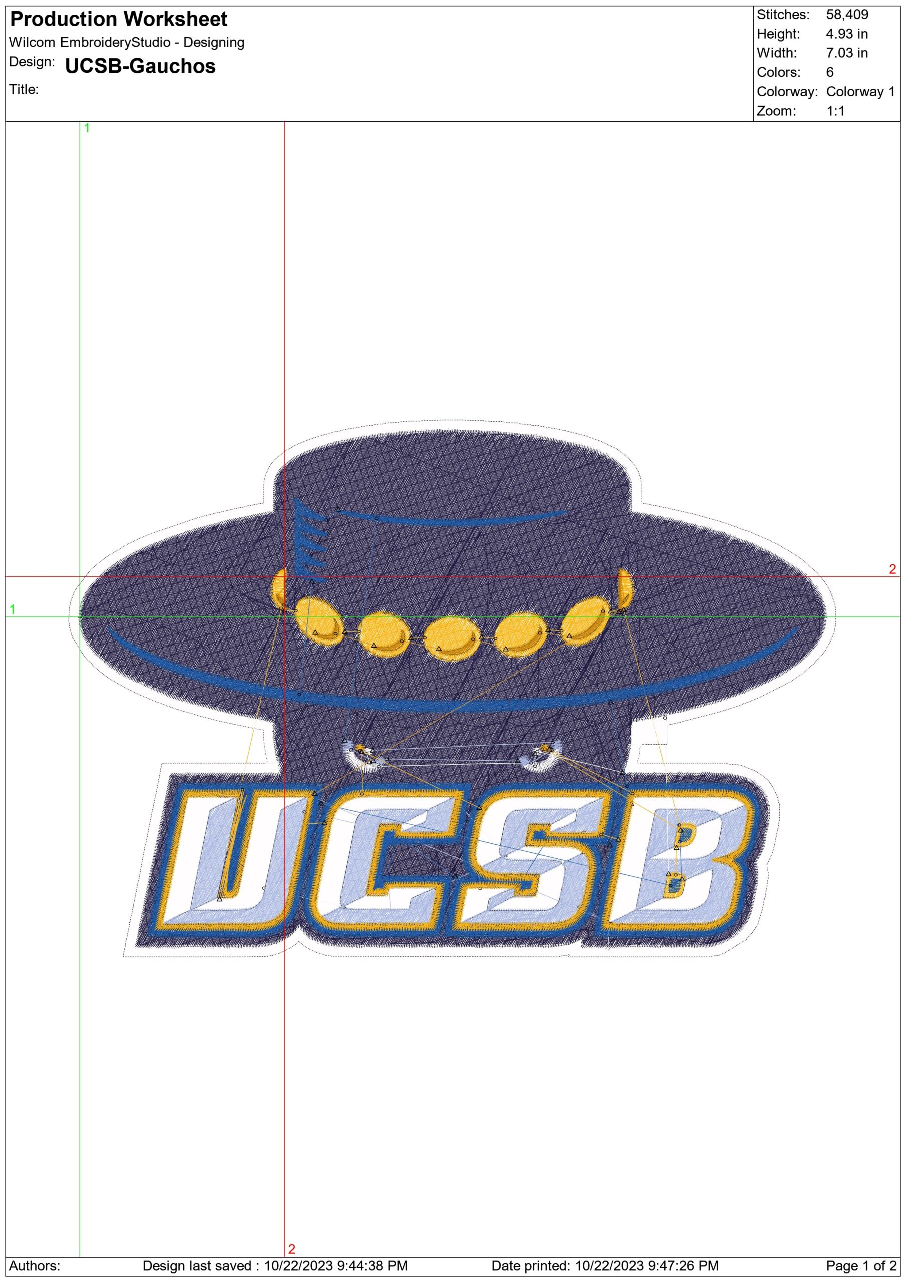 UCSB Gauchos logo embroidery design -UCSB Gauchos logo embroidery machine pattern embroidery file - instant download — view 2