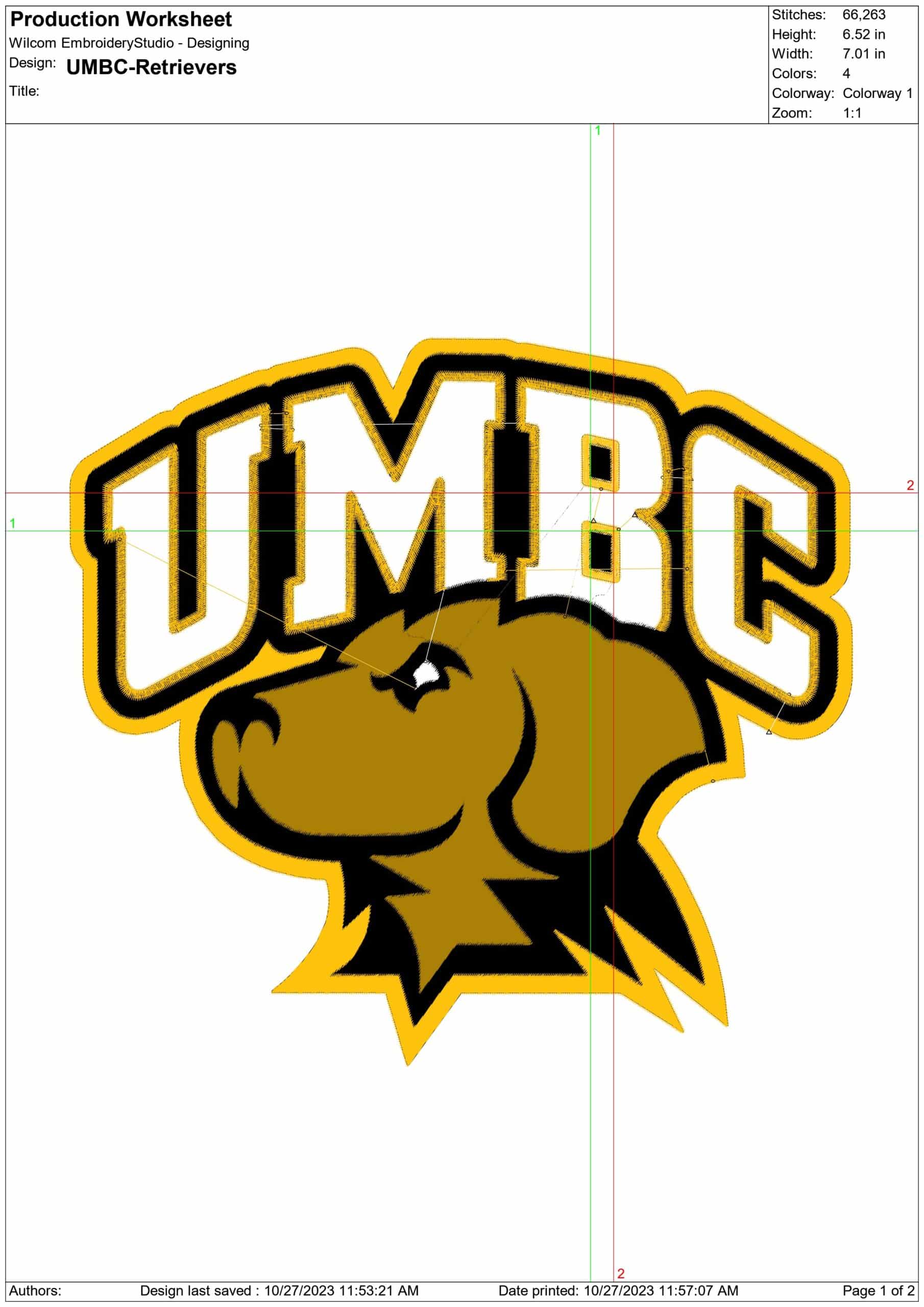 UMBC Retrievers logo embroidery design -UMBC Retrievers logo embroidery machine pattern embroidery file - instant download — view 2