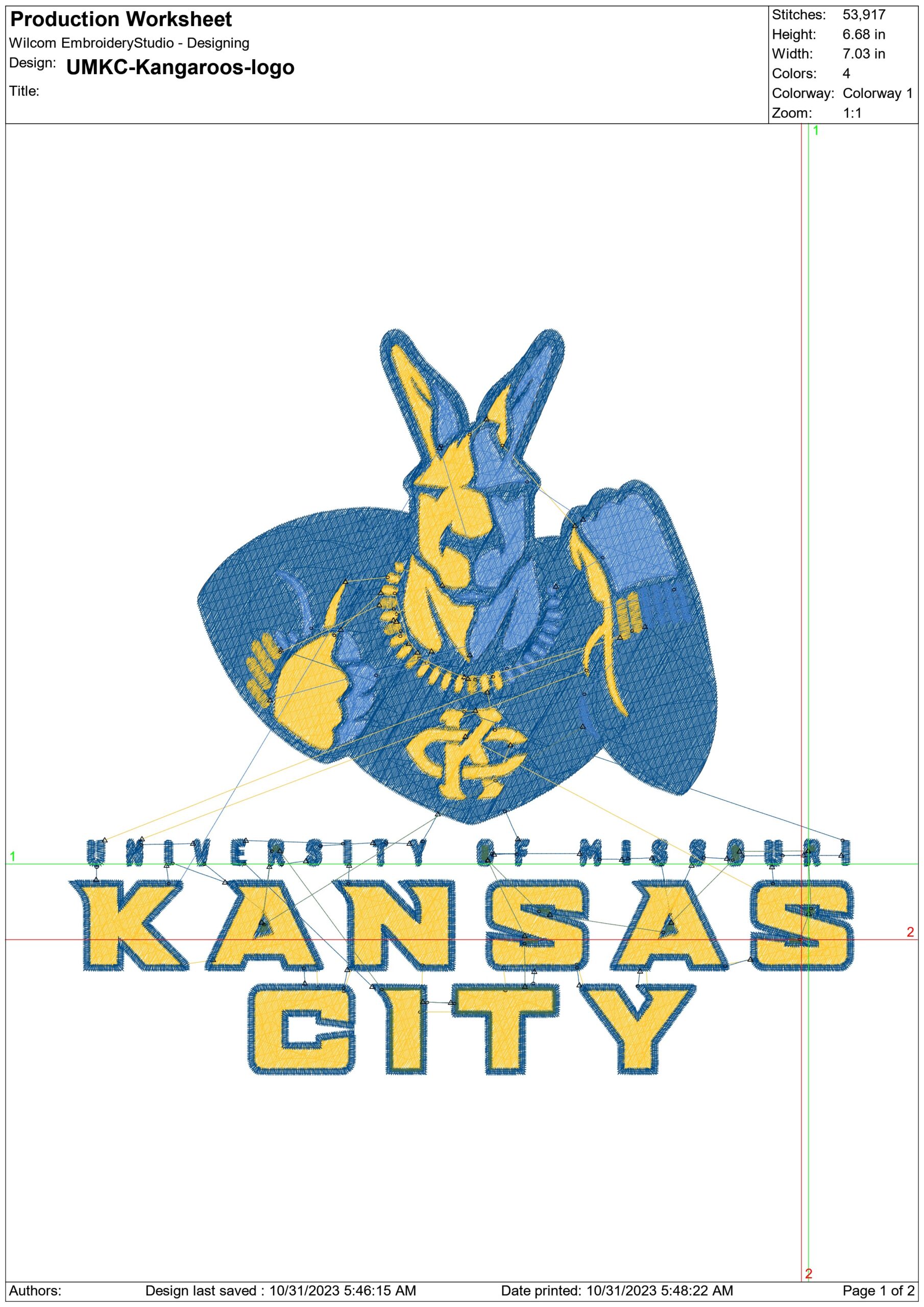 UMKC Kangaroos logo embroidery design -UMKC Kangaroos logo embroidery machine pattern embroidery file - instant download — view 2