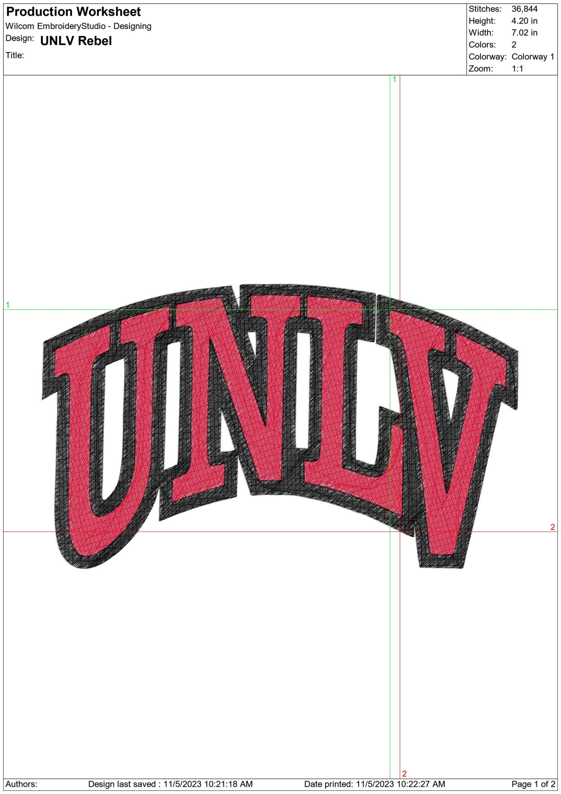 UNLV logo embroidery design -UNLV logo embroidery machine pattern embroidery file - instant download — view 2