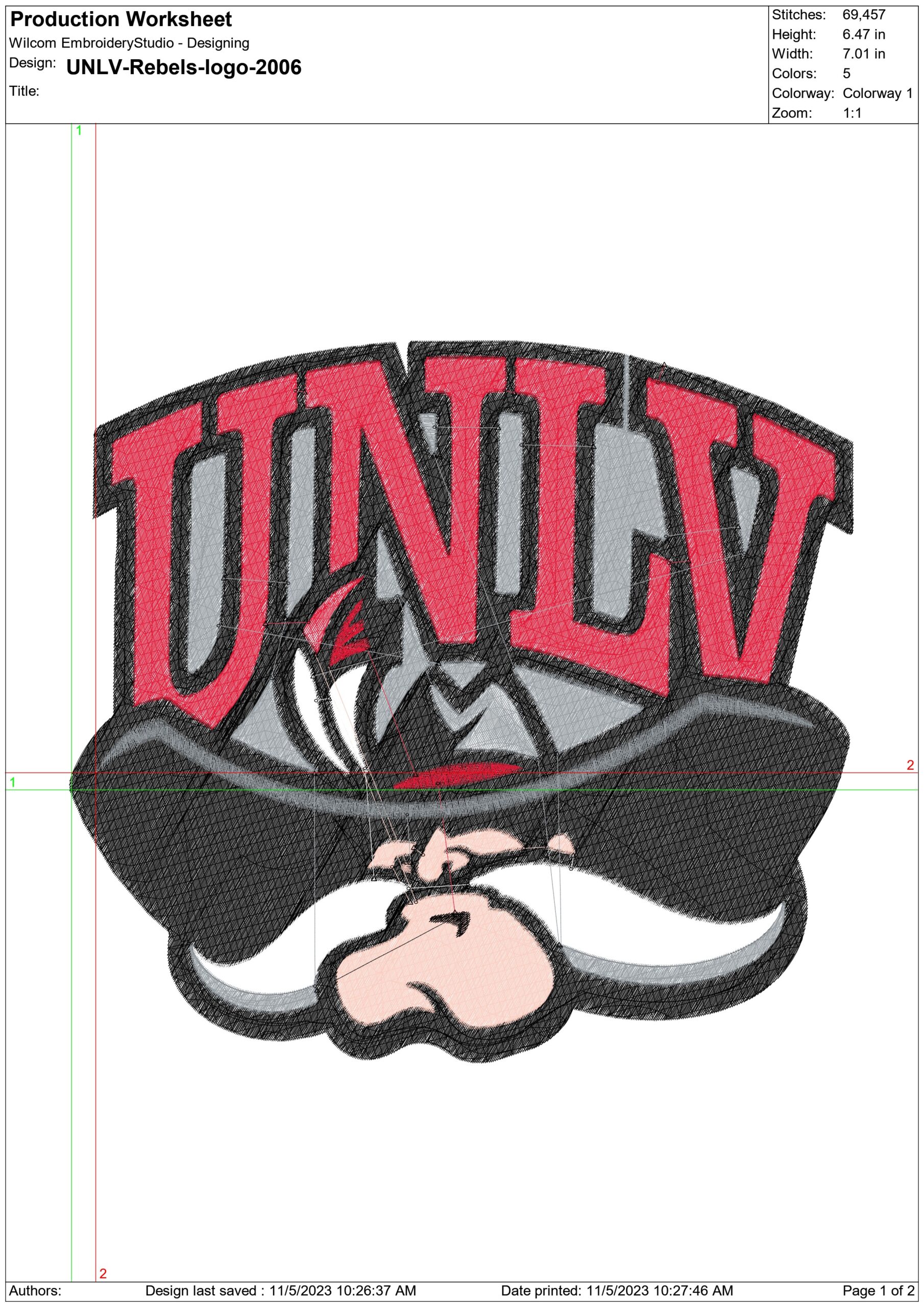 UNLV Rebels logo 2006 embroidery design -UNLV Rebels logo 2006 embroidery machine pattern embroidery file - instant download — view 2