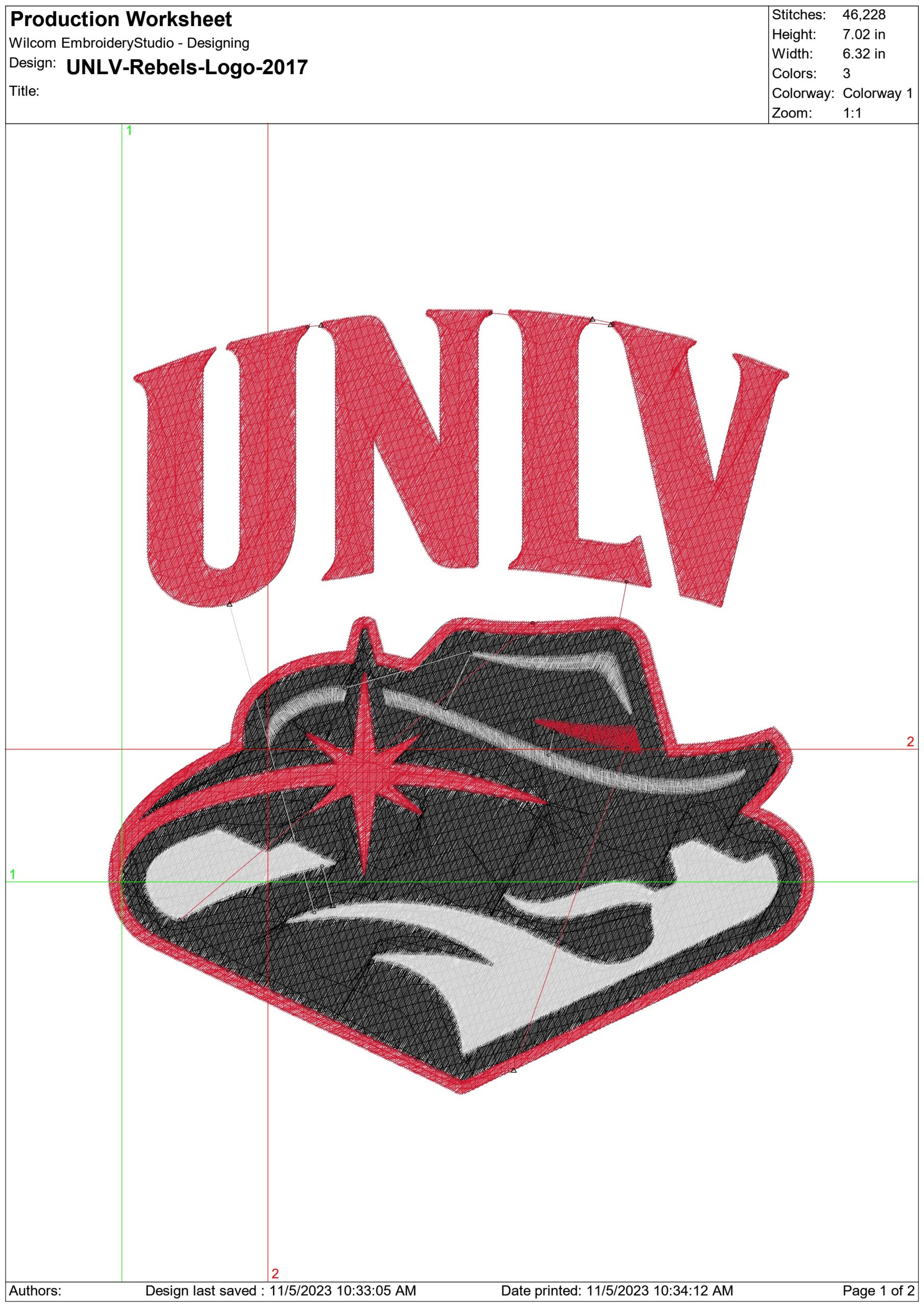 UNLV Rebels logo 2017 embroidery design -UNLV Rebels logo 2017 embroidery machine pattern embroidery file - instant download — view 2