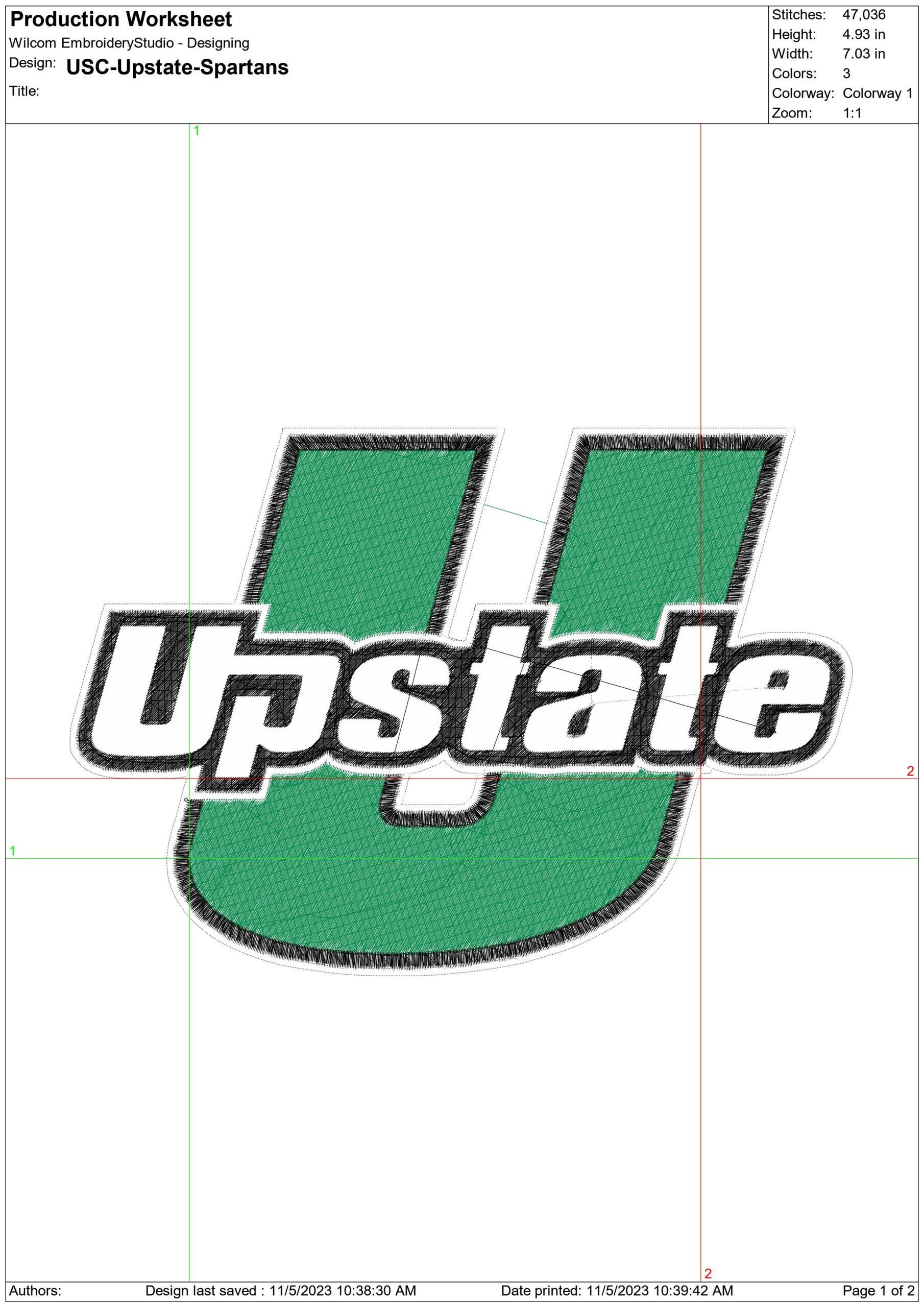 USC Upstate Spartans logo embroidery design -USC Upstate Spartans logo  embroidery machine pattern embroidery file - instant download — view 2