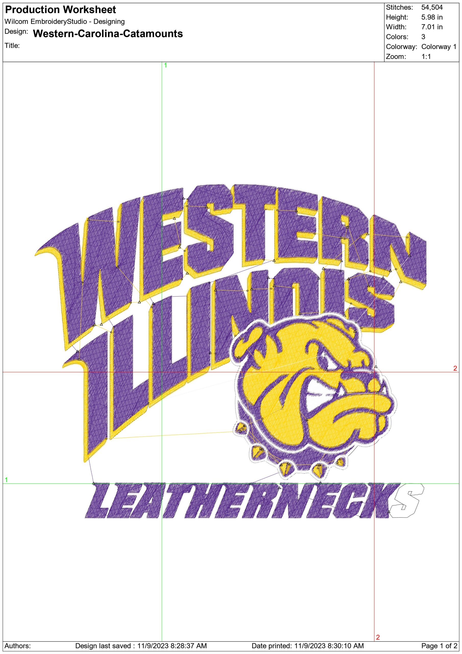 West Illinois Leathernecks logo embroidery design - West Illinois University - Missouri Valley logo embroidery machine pattern embroidery file - instant download — view 3
