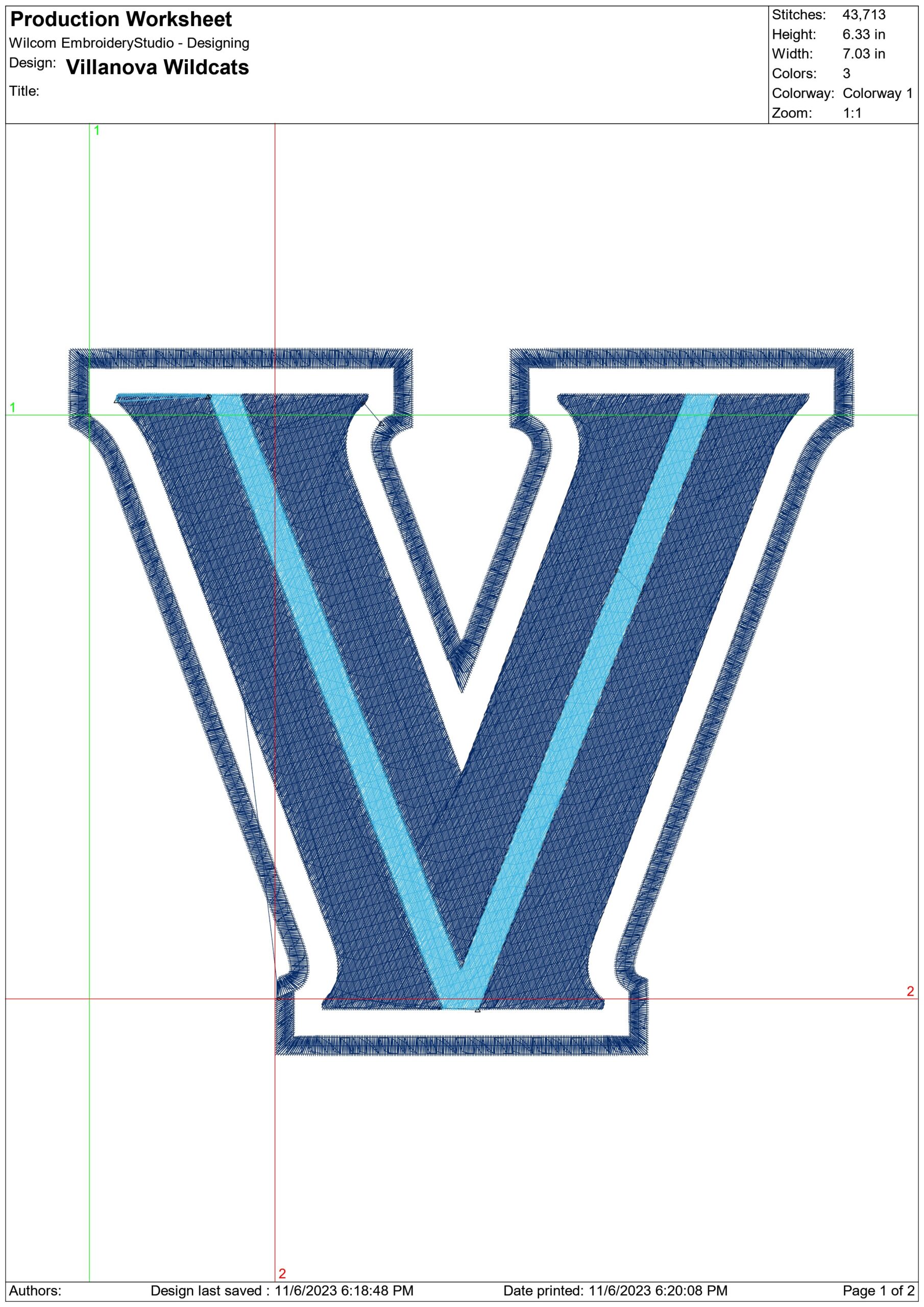 Villanova Wildcats logo embroidery design - Villanova Stadium- Logo  embroidery machine pattern embroidery file - instant download — view 2