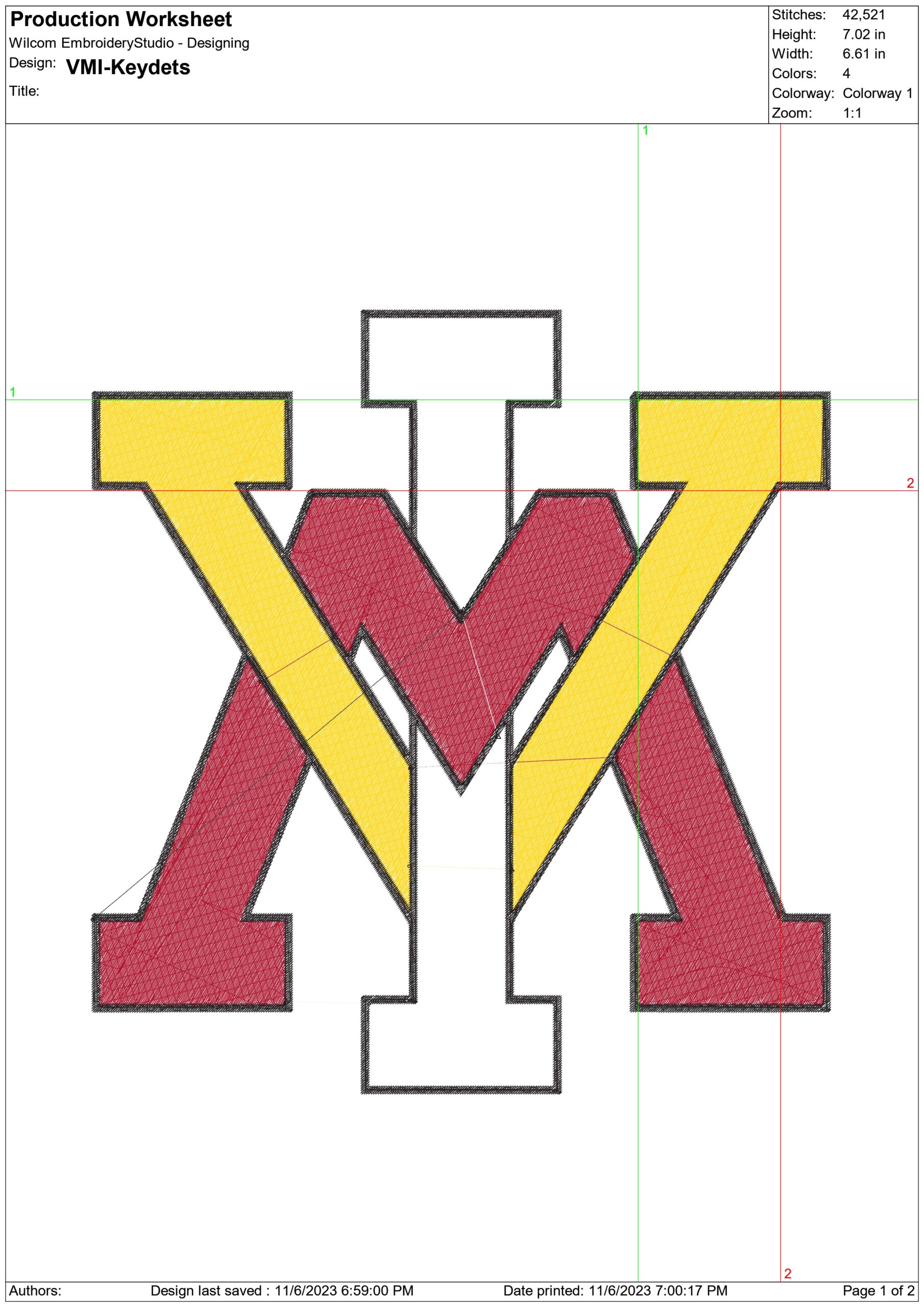 VMI Keydets logo  embroidery design - Foster Stadium - Logo  embroidery machine pattern embroidery file - instant download — view 2