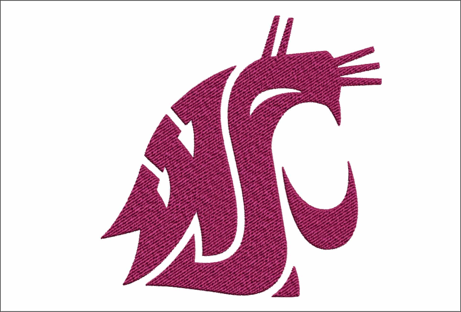 Washington State Cougars logo embroidery design -Martin  Stadium - Logo  embroidery machine pattern embroidery file - instant download