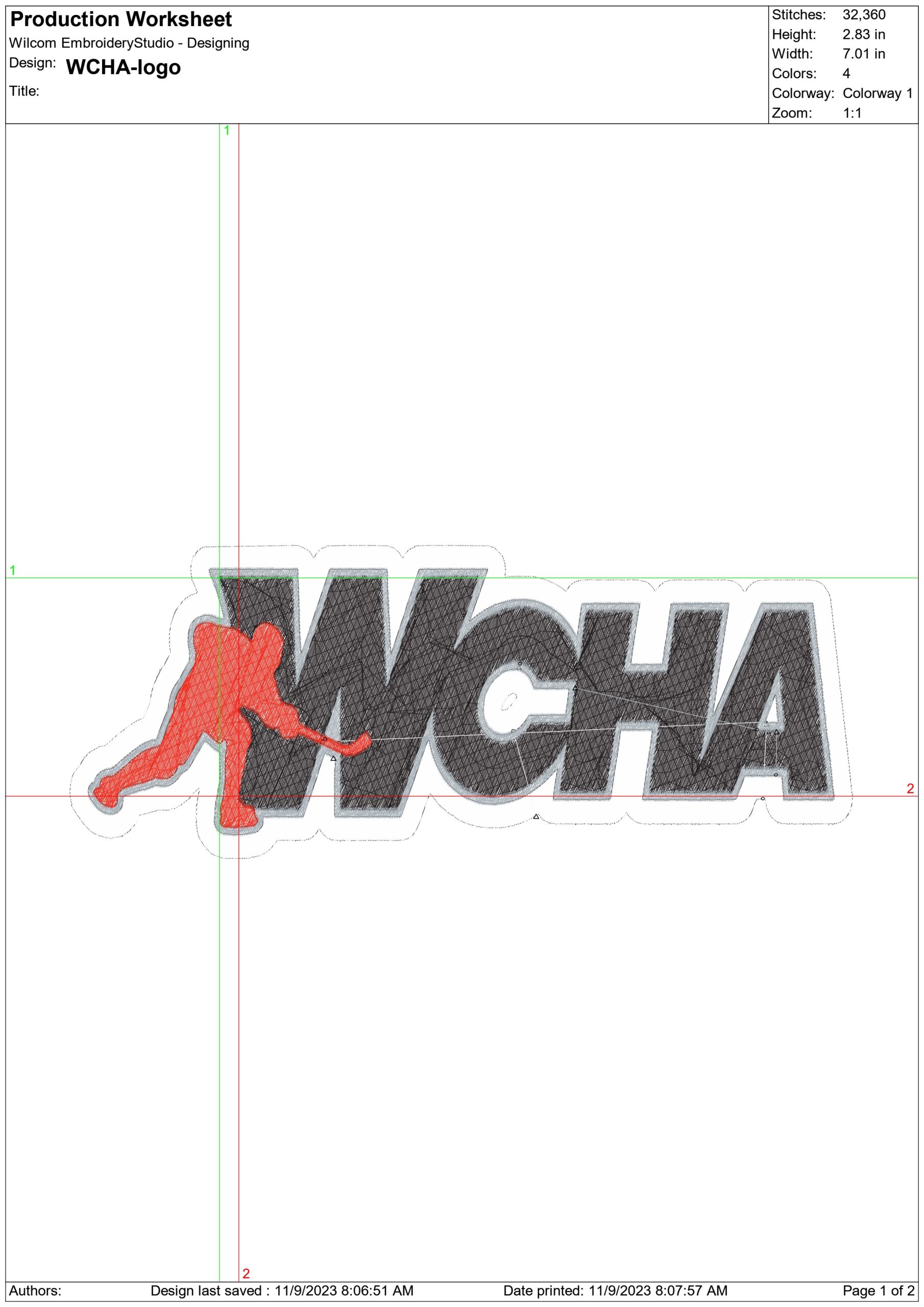 Western Collegiate Hockey Association logo embroidery design - Bloomington Minnesota  Stadium - Logo  embroidery machine pattern embroidery file - instant download — view 2